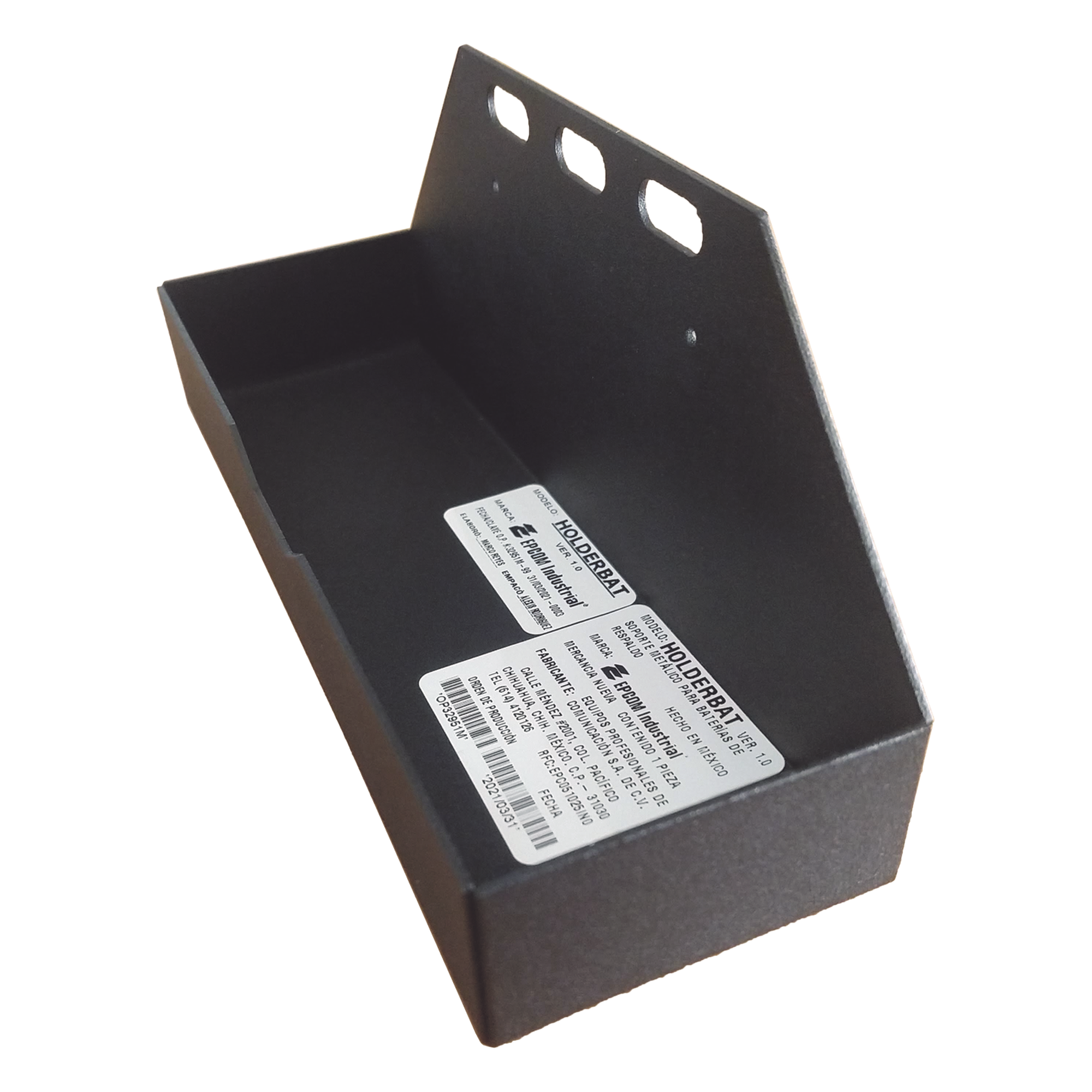 Soporte para Baterías de Respaldo / Acero Calibre 16 / 2 Baterías en Serie / Compatible con Motores AccessForce y FS1000Speed — ACCESSPRO · SKU HOLDER-BAT