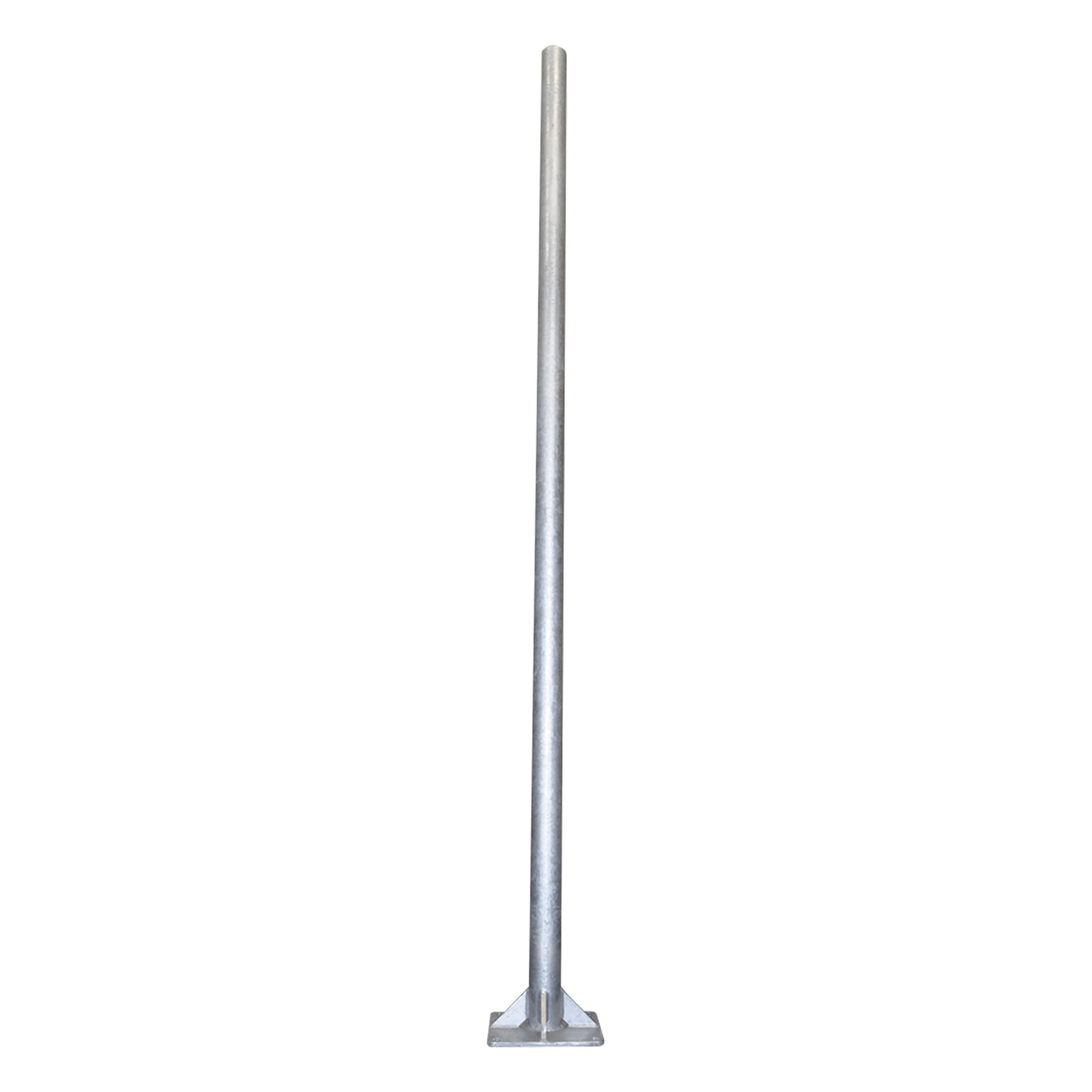 Poste de Acero Galvanizado / 3 m (9.84 ft) / Tubo 3' Cédula 30 / Carga 20 kg / Base 30x30 cm — SYSCOM TOWERS · SKU MSC-30A-3