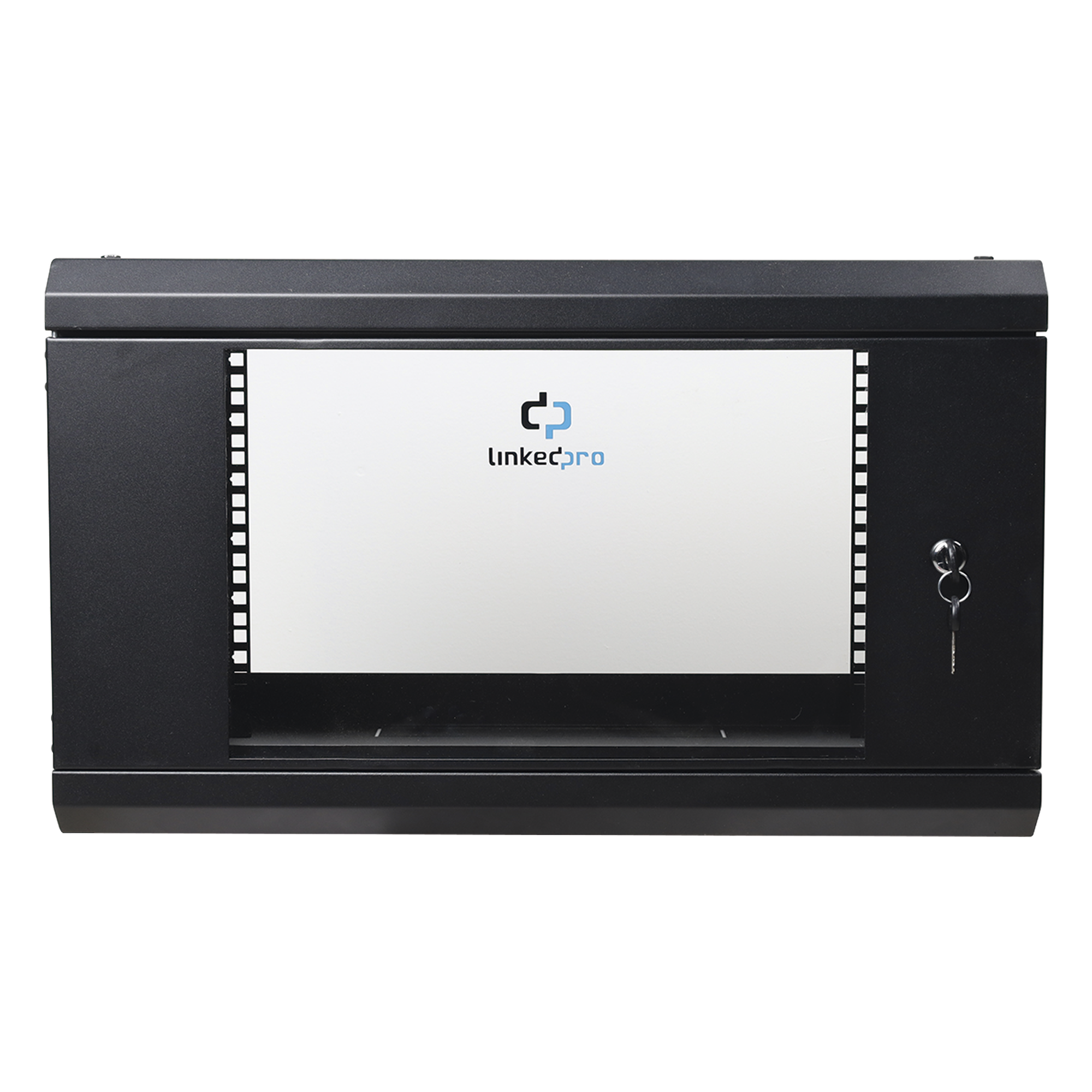 Gabinete de Pared 6U / 19in / 455 mm Profundidad / Cristal Templado / 80 kg Carga / 1.49 x 1.16 x 1.49 pies — LINKEDPRO · SKU SR-1906-LH3G