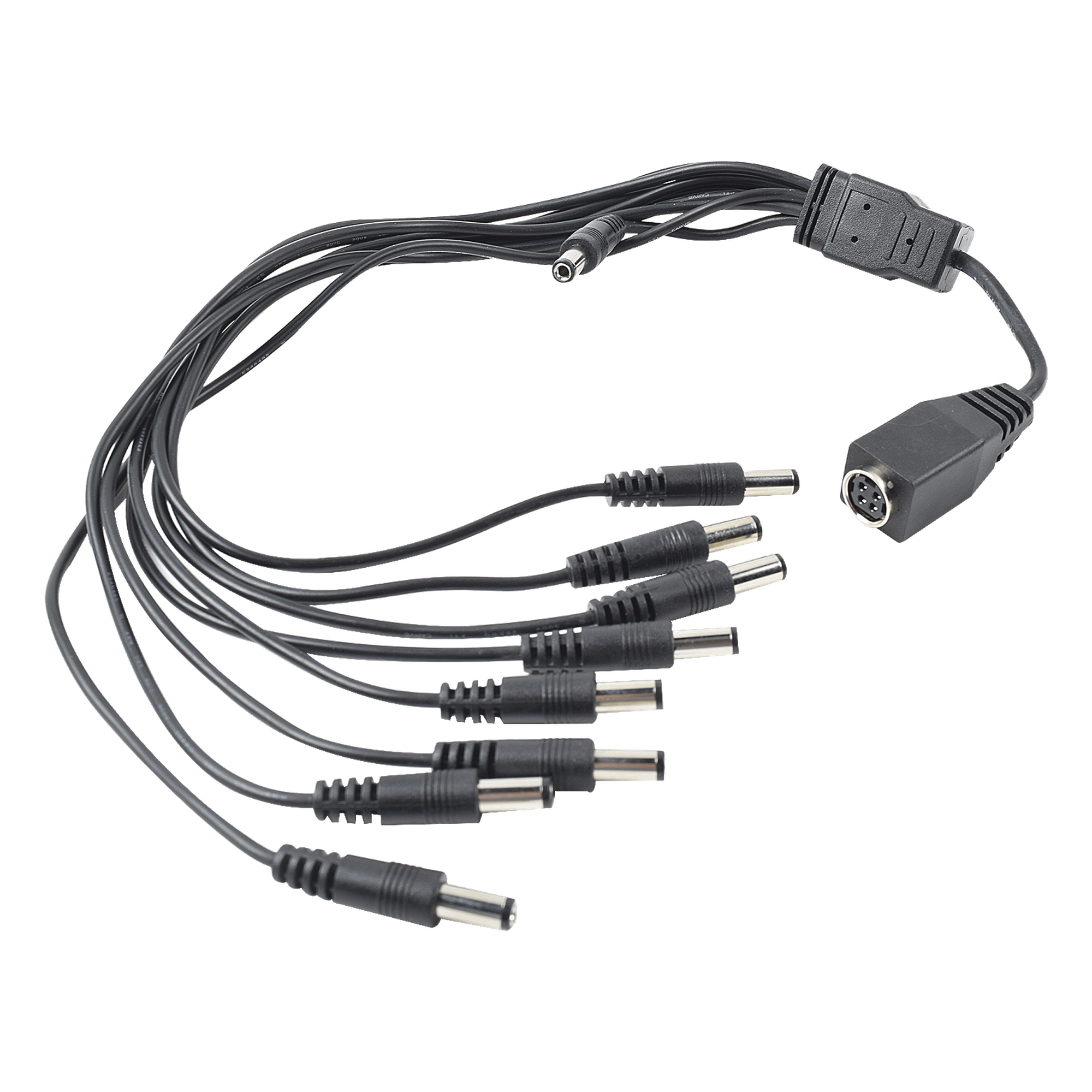 Cable de alimentación multivía / 9 vías / 8 cámaras TurboHD / 12 VCC / 500 mA por canal / Conector plug 3.5 mm — HIKVISION · SKU DS-9WAYC