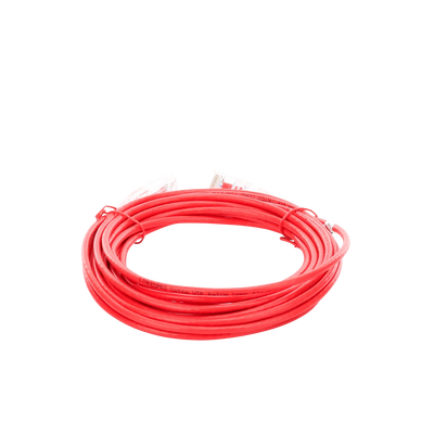Cable de Parcheo Slim UTP Cat6A - 5 Metros (16.40 Pies) Rojo, Diámetro Reducido (28 AWG)