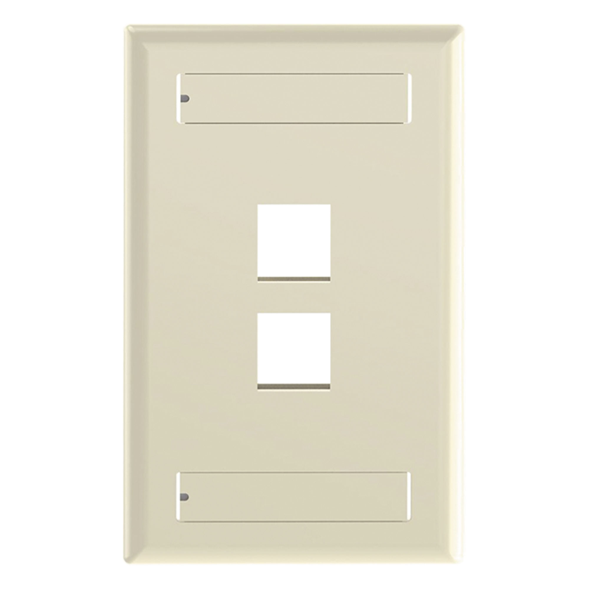 Placa de Pared Vertical / 2 Puertos Keystone / Diseño Plano / 69.8 x 114.3 mm / 2.75 x 4.5 pulg. / Color Marfil — PANDUIT · SKU NK2FEIY