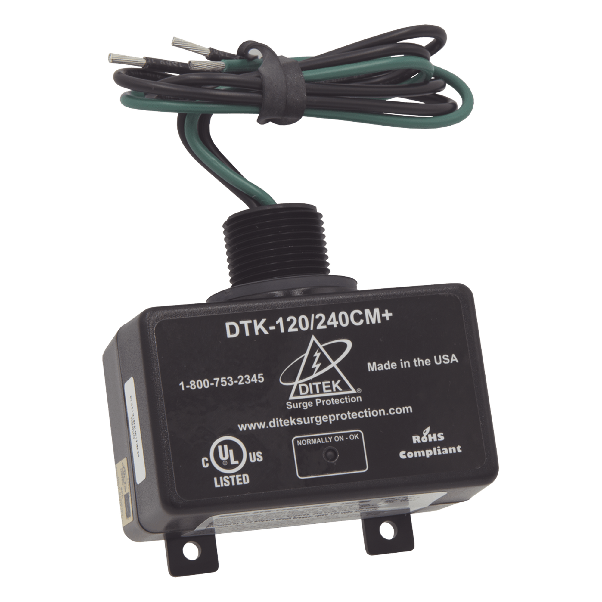 Supresor de Sobretensiones / 120/240 VCA / Fase Dividida / Gabinete NEMA 4X / -35°C a 80°C / Auto-Recuperación — DITEK · SKU DTK-120/240CM