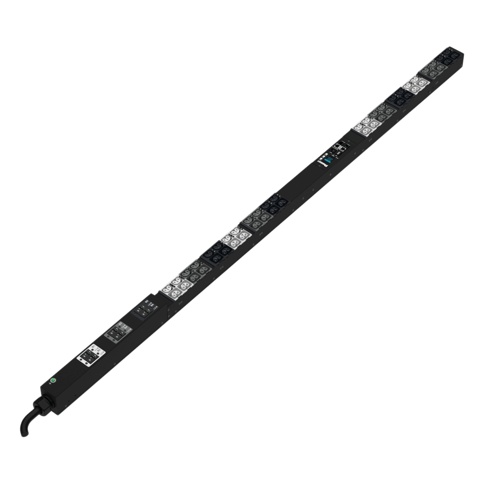 PDU Monitoreable y Switchable / 48 Salidas C13/C15/C19/C21 / Entrada IEC 60309 3P+N+E 6h 30A/32A / 240 Vca / Instalación Vertical