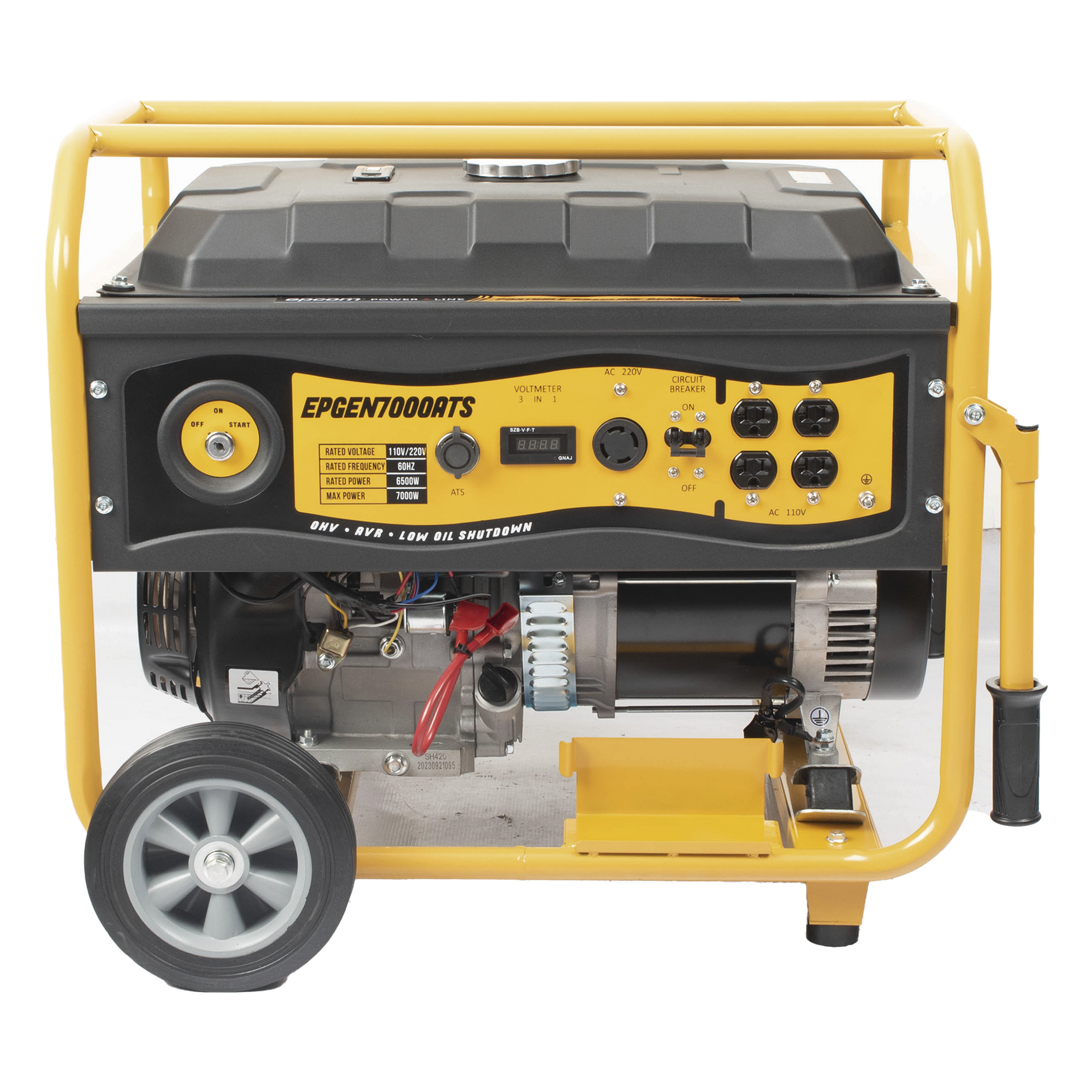 Generador de Emergencia / 6.5 kW Nominal / 7 kW Máxima / Arranque Automático / 220V Bifásico / 60 Hz / Tanque 25 L / 12 h Autonomía