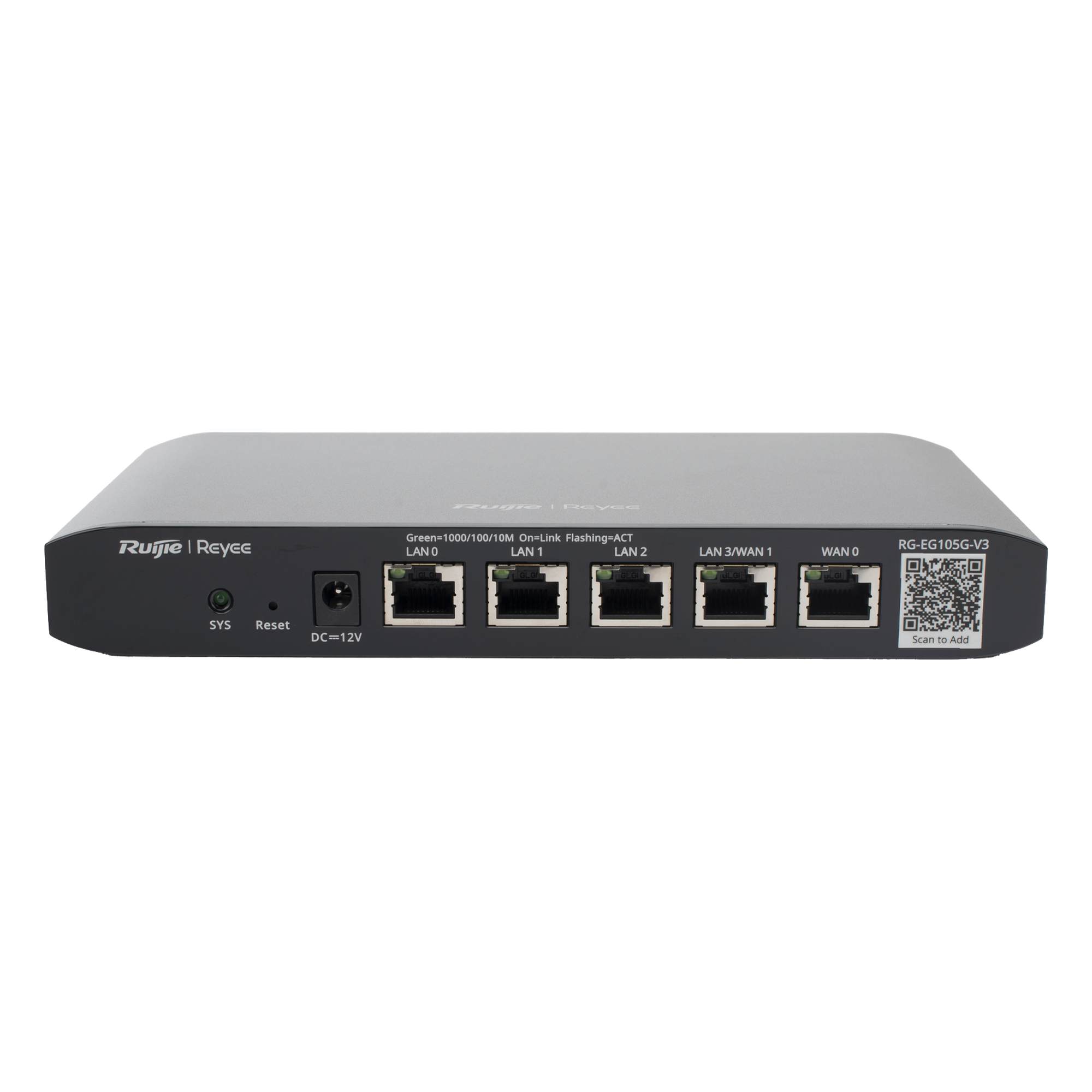 Router Balanceador SD-WAN / 600 Mbps / 100 Usuarios Concurrentes / 2 WAN Gigabit / 20,000 Sesiones / 12 Watts — RUIJIE · SKU RG-EG105G-V3