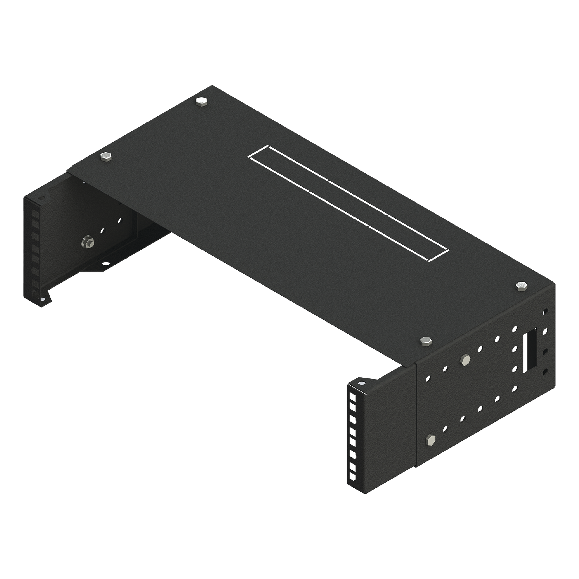 Rack Abierto de Pared / 19in / 2.5 UR / Profundidad Ajustable 8 a 12 in (20.3 a 30.5 cm) / Acero Electroestático
