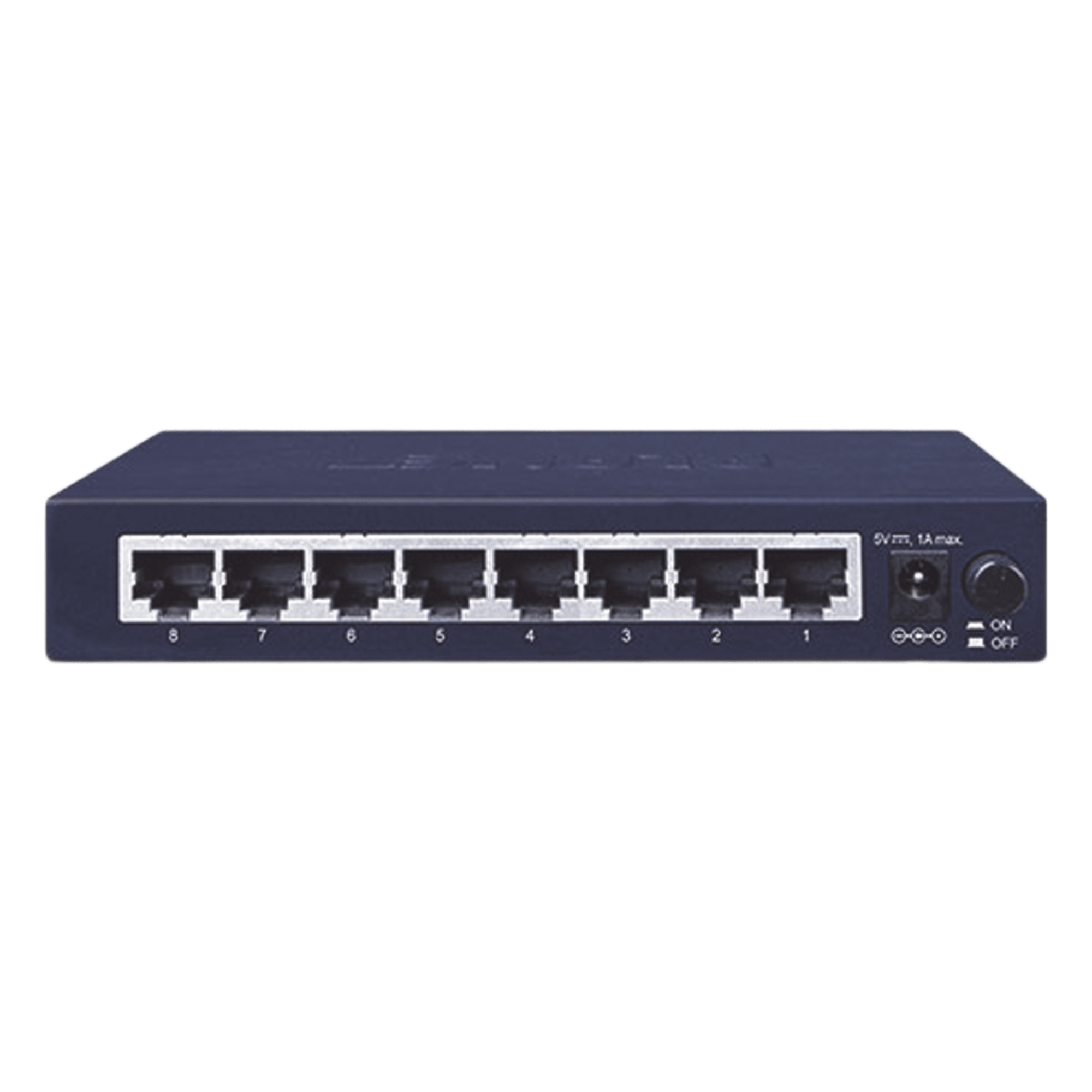 Switch de Escritorio / 8 Puertos Gigabit 10/100/1000 Mbps / Switch Fabric 16 Gbps / Auto MDI/MDIX / Carcasa Metálica — PLANET · SKU GSD-803