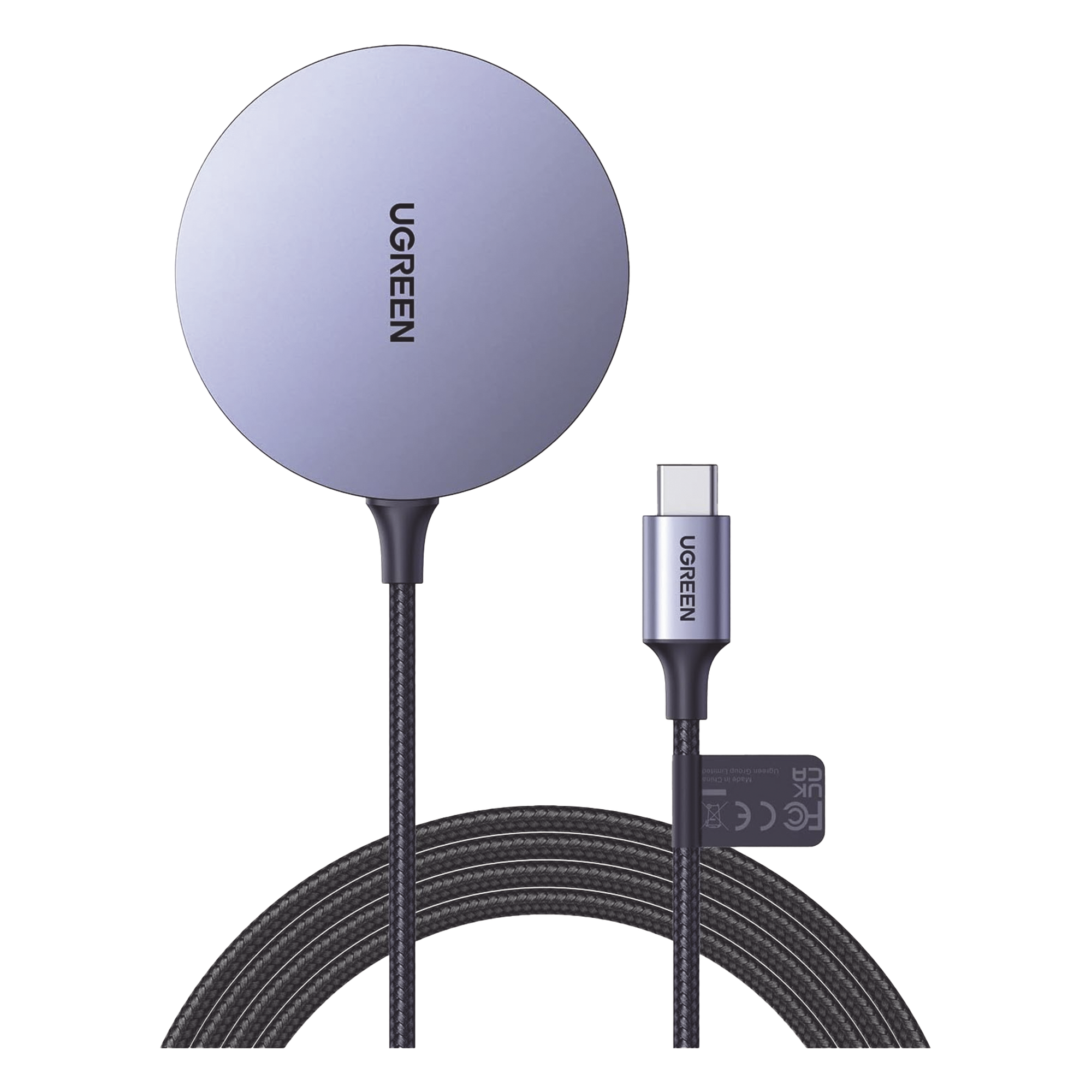 Cargador Inalámbrico Magnético / 15W / Tecnología MagSafe / Certificación MFM / Qi / Cable Trenzado 1.5 m (4.9 ft) — UGREEN · SKU 30233