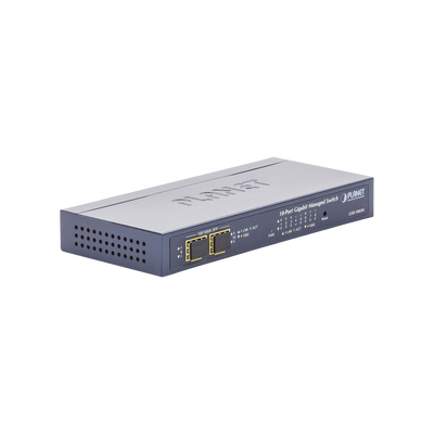 Switch Administrable de Escritorio de 8 Puertos Gigabit/ 2 Puertos SFP / 20 Gbps Switching / PoE In 802.3af/at / Dual Power DC + PoE / VLAN Q-in-Q / IPv6/IPv4/  Administración Remota con CloudNMS