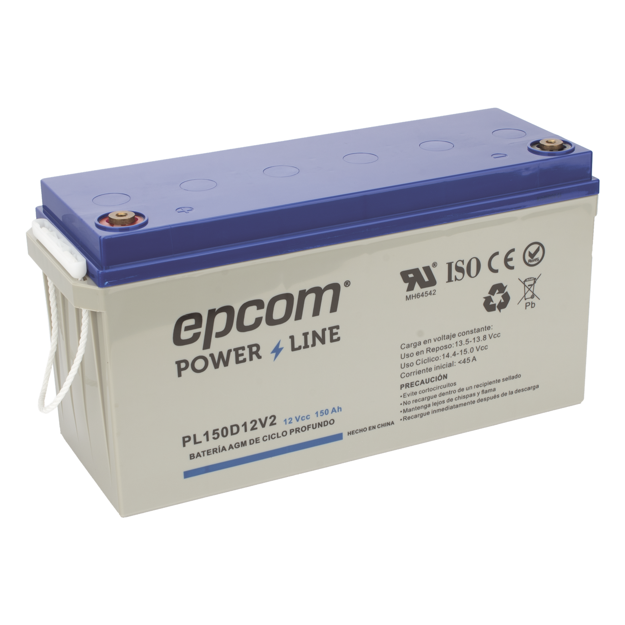 Batería AGM-VRLA / Ciclo Profundo / 12 Vcc / 150 Ah / Terminales T5 / Carcasa UL94-HB