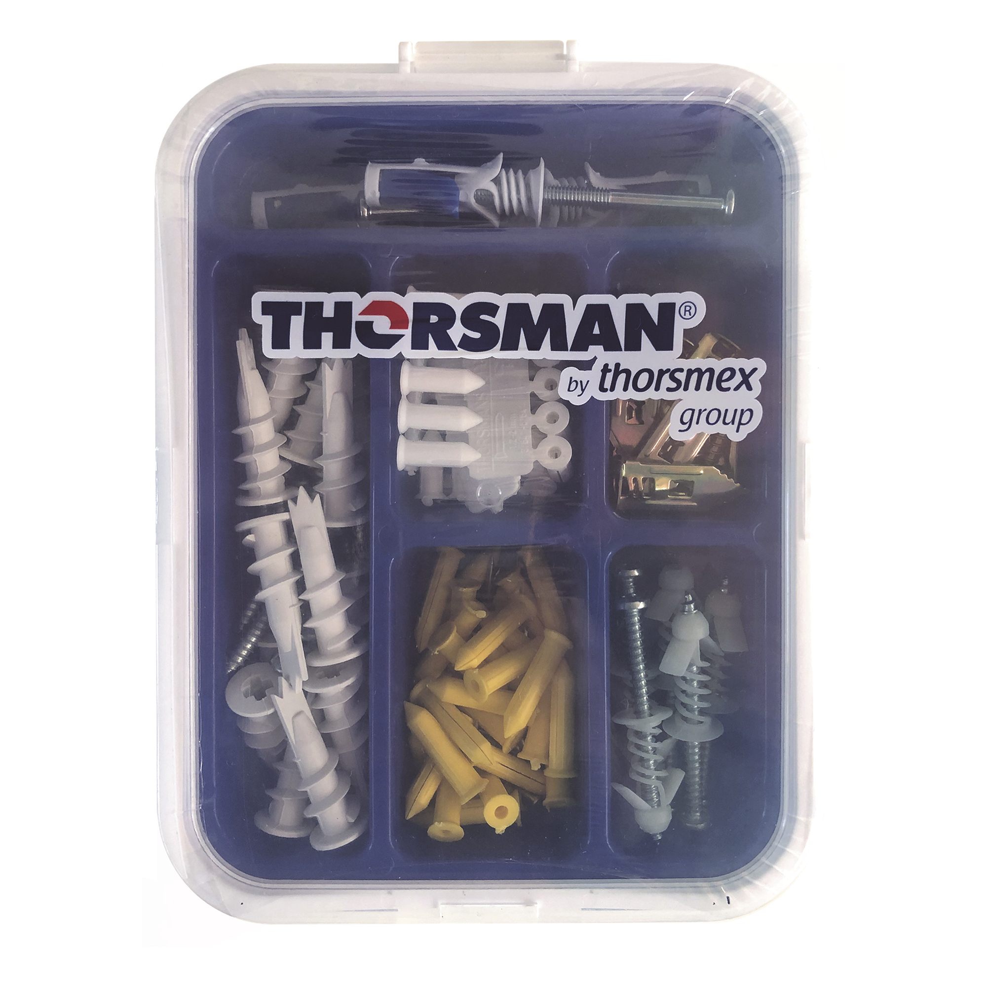 Kit de Fijación para Yeso y Tabique Hueco / 91 Piezas / Carga 5-30 kg (11.02-66.14 lb) / Temperatura -50°C a 80°C (-58°F a 176°F) / Interiores — THORSMAN · SKU TH-KIT-FY