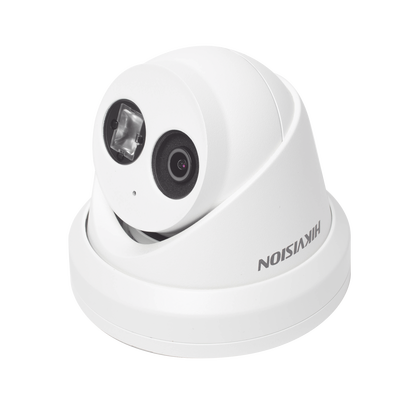 Turret IP 4 Megapixel / Lente 2.8 mm / 30 mts IR EXIR / Exterior IP67 / WDR 120 dB / PoE / ACUSENSE (Evita Falsas Alarmas) / Micrófono Integrado / Metal  / MicroSD / ONVIF / ACUSEARCH