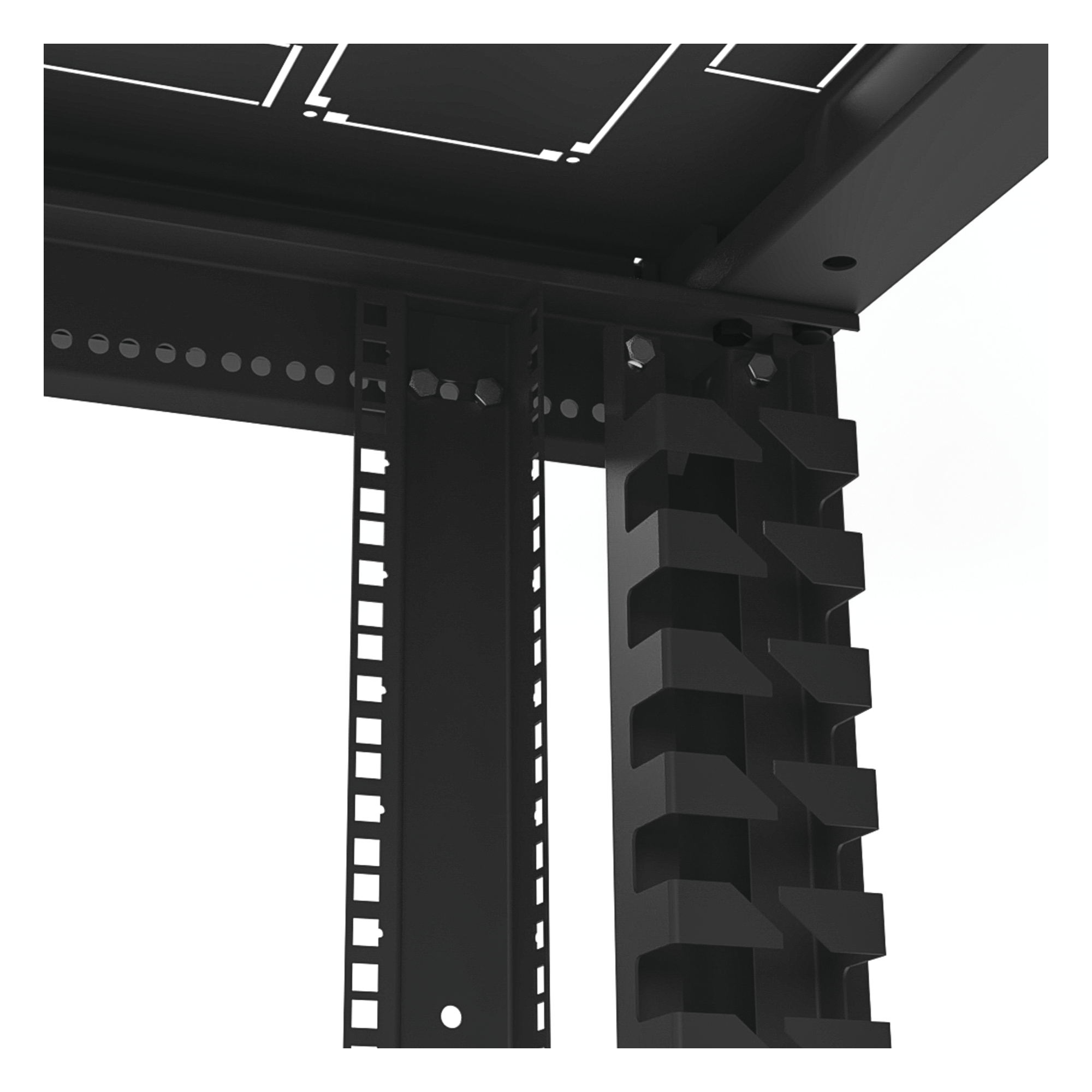 Gabinete Rack 19" / 42UR / 600 x 600 mm / Puerta Seguridad 3 Puntos / Cristal Templado / Laterales Desmontables