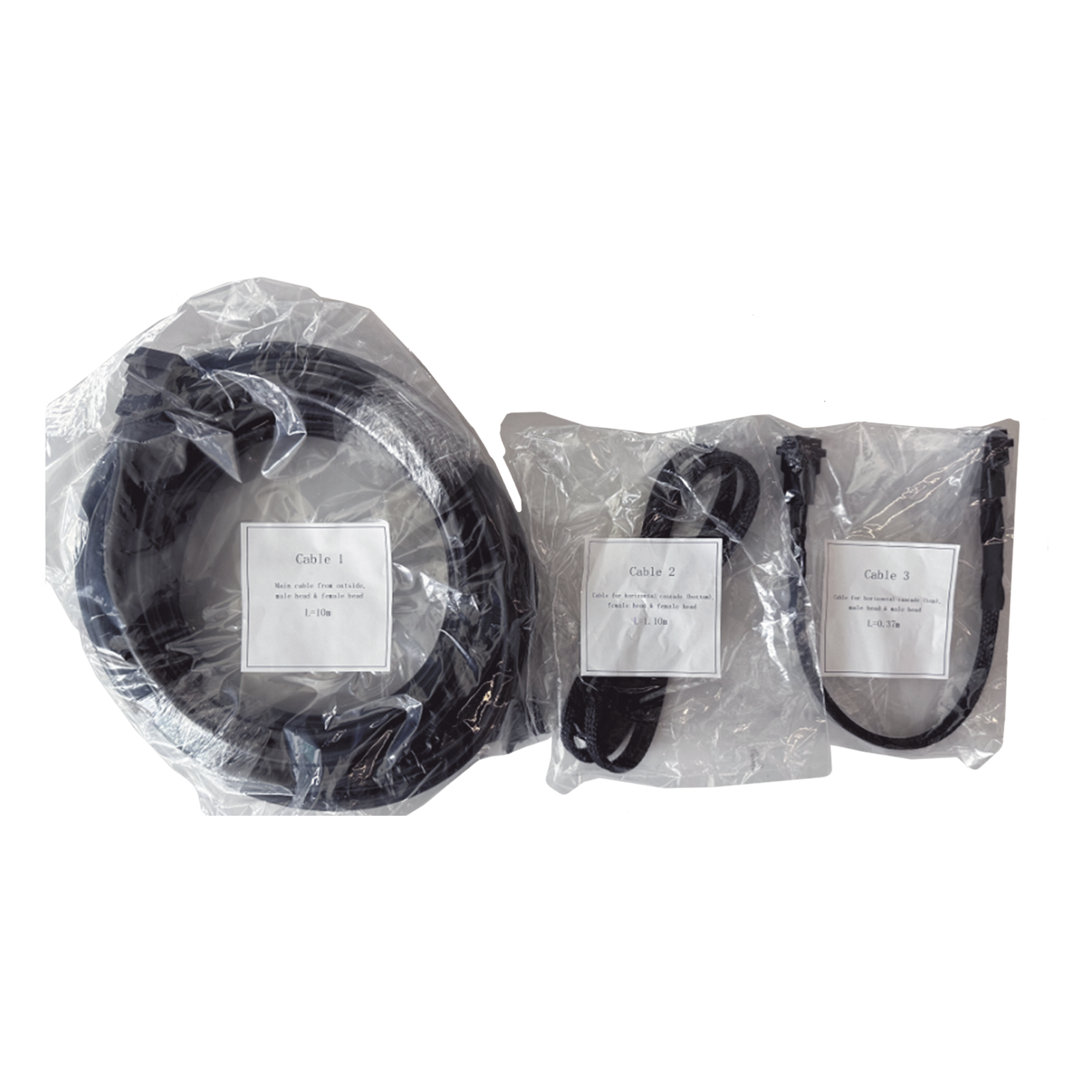 Kit de Cables de Corriente e Interconexión / Cable Principal 10 m (32.8 ft) / Cables Interconexión Panel LED / Compatible Familias BW y CW — HIKVISION · SKU DS-D40W-2F/PC