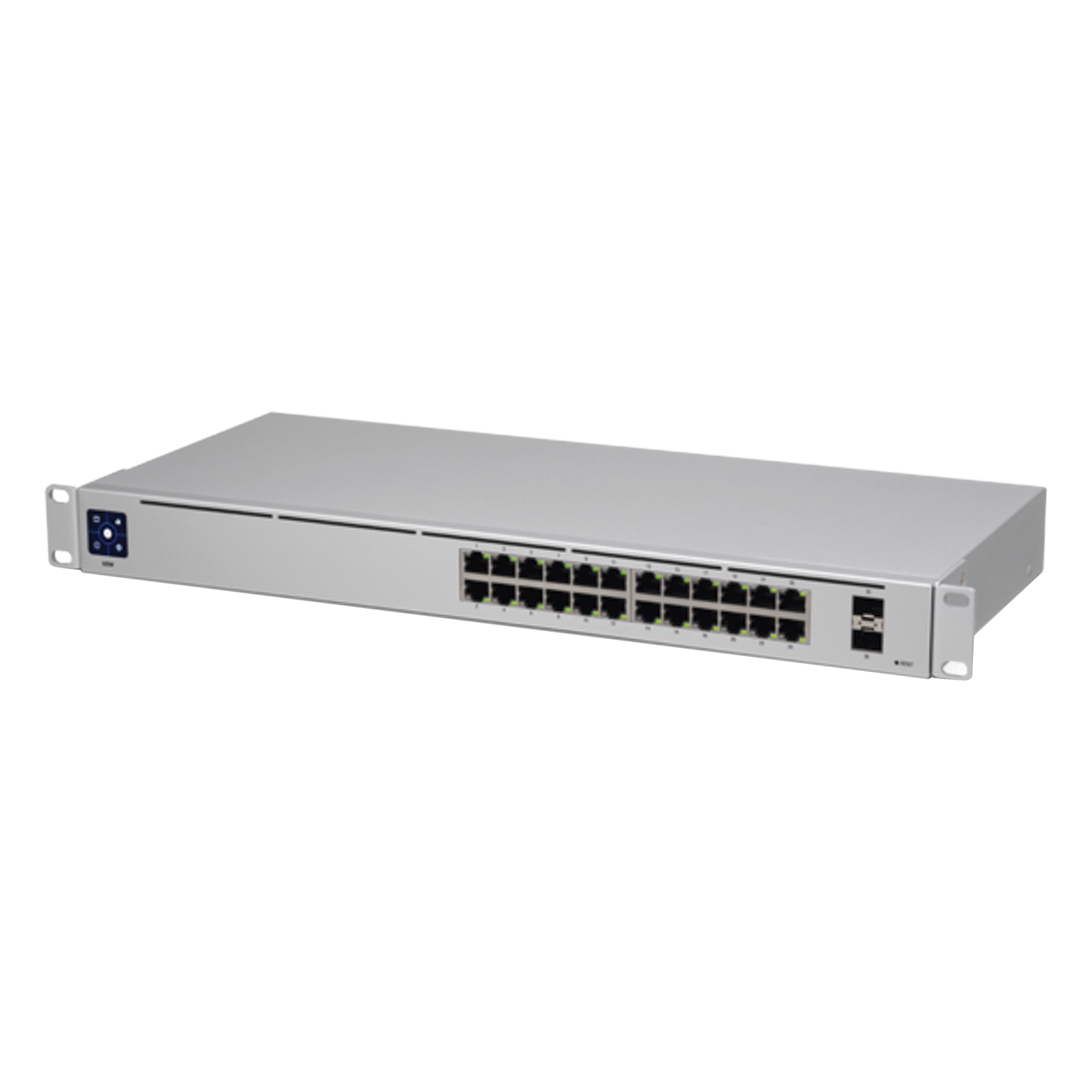 Switch Capa 2 / 24 Puertos Gigabit / 2 SFP 1G / Sin Ventiladores / Pantalla Informativa / 17.42 x 7.87 x 1.72' — UBIQUITI · SKU USW-24