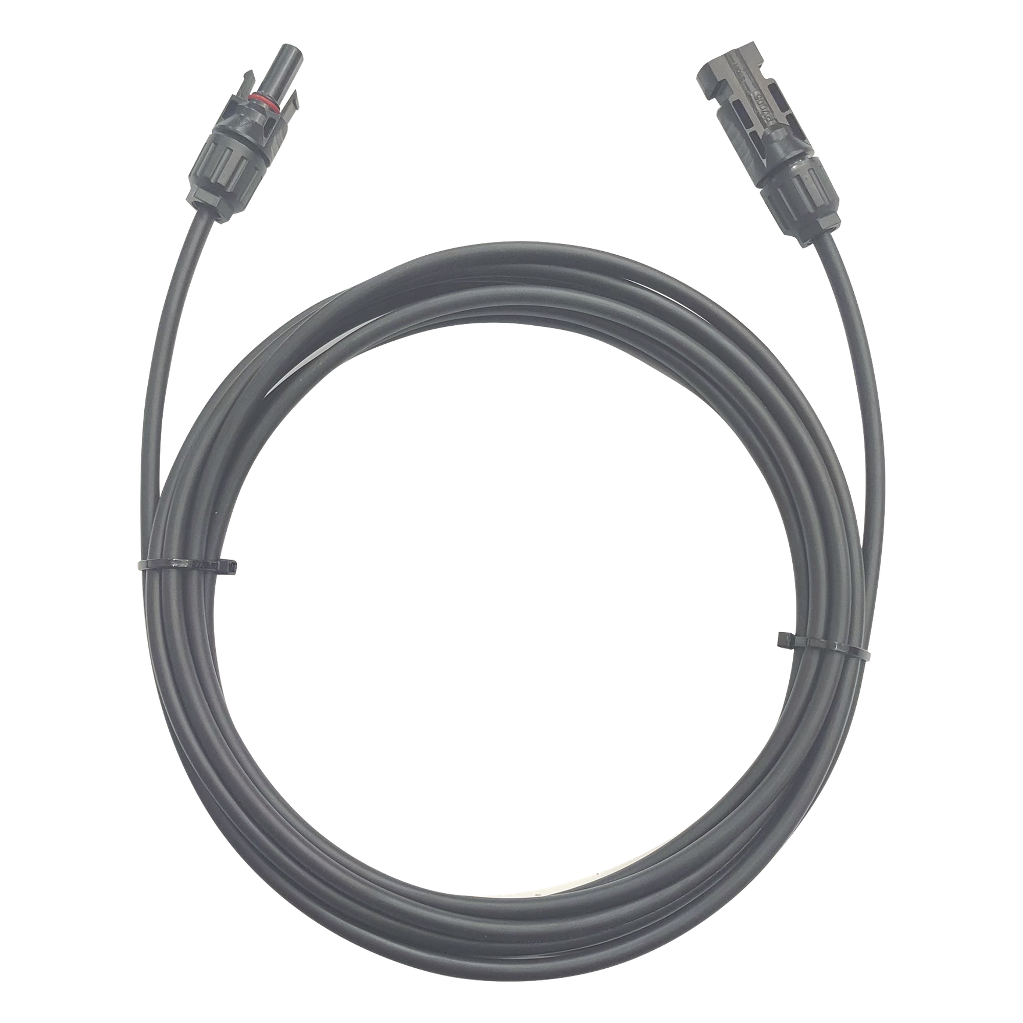 Cable Fotovoltaico / 1 m (3.28 ft) / 10 AWG (6 mm²) / Negro / Terminales MC4 Macho y Hembra / -40°C a 90°C / 1000/2000 V — EPCOM POWERLINE · SKU CFMC41MBLK