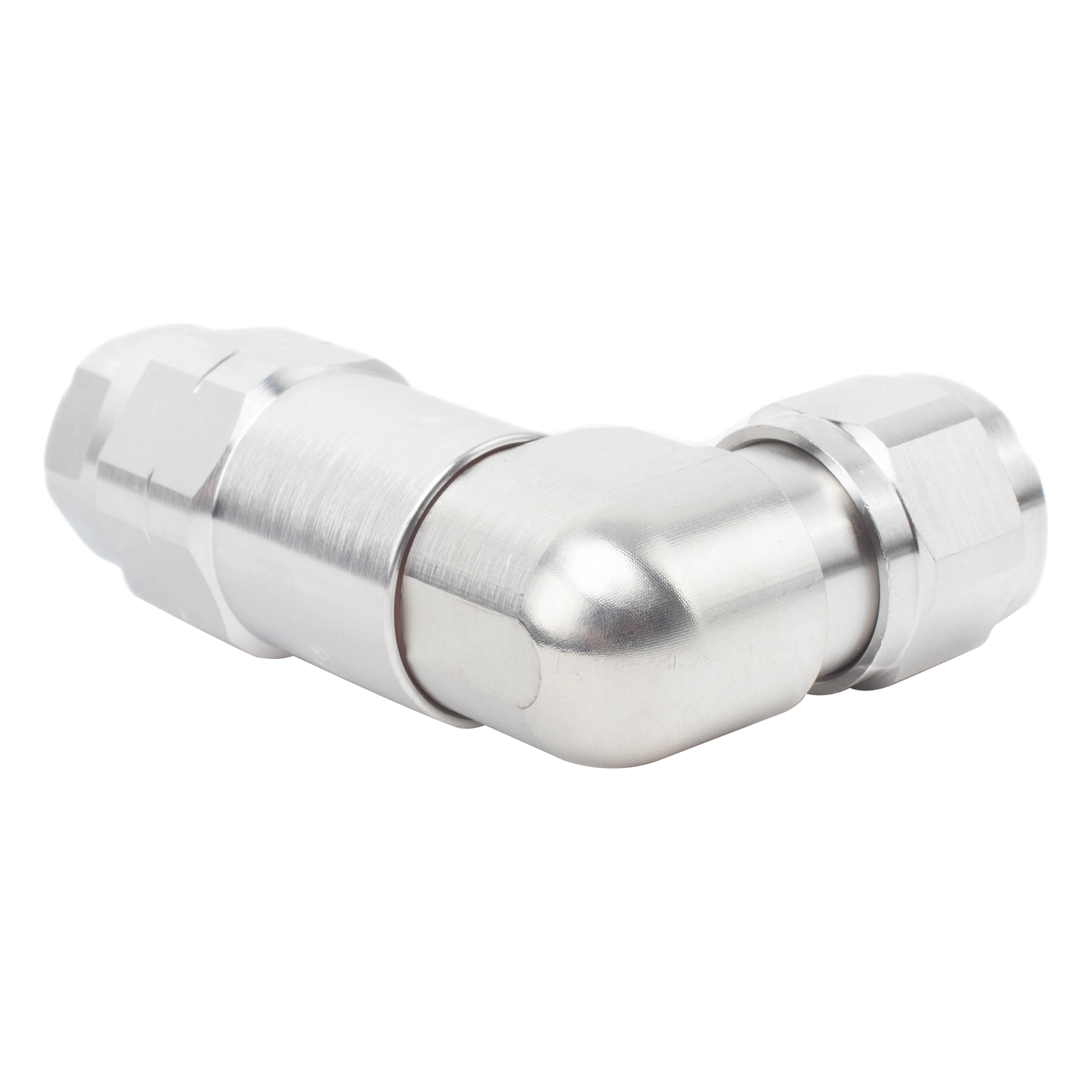 Conector RF N Macho / Ángulo Recto / IP68 / 50 Ω / 0–10200 MHz / Cable 1/2" (12.7 mm) / 500 Ciclos