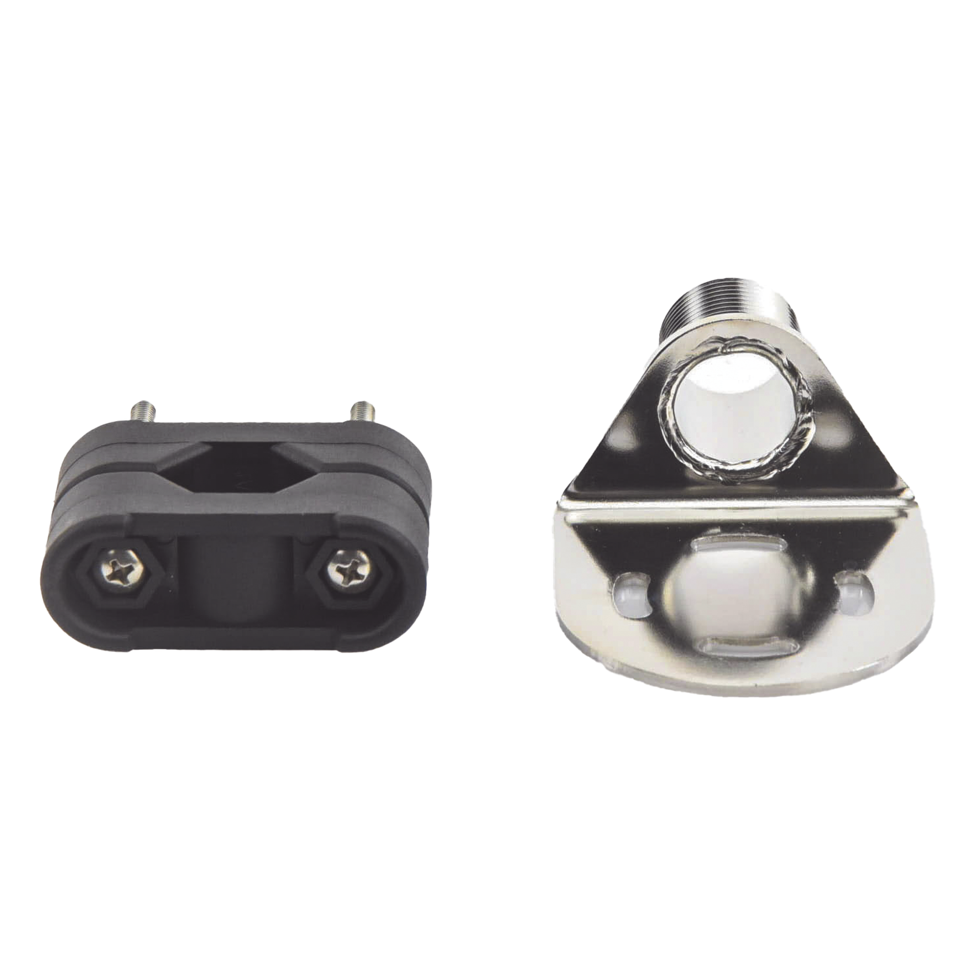 Soporte para Antenas Marinas / Adaptadores de Nylon / Rieles Cuadrados o Redondos / 22 mm, 25 mm y 32 mm / Acero Inoxidable