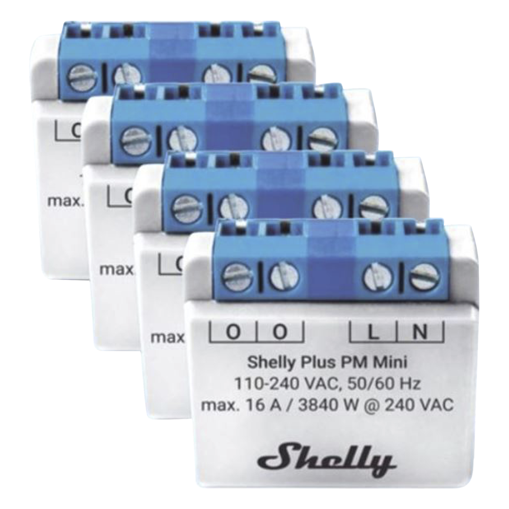 Medidor de Potencia Wi-Fi / 1 Canal / 16 A / 2.4 GHz / Ultra Compacto / Sin Hub / 10 m a 30 m (32.8 ft a 98.4 ft) Alcance — SHELLY · SKU SHELLYPLUSPMMINIK4