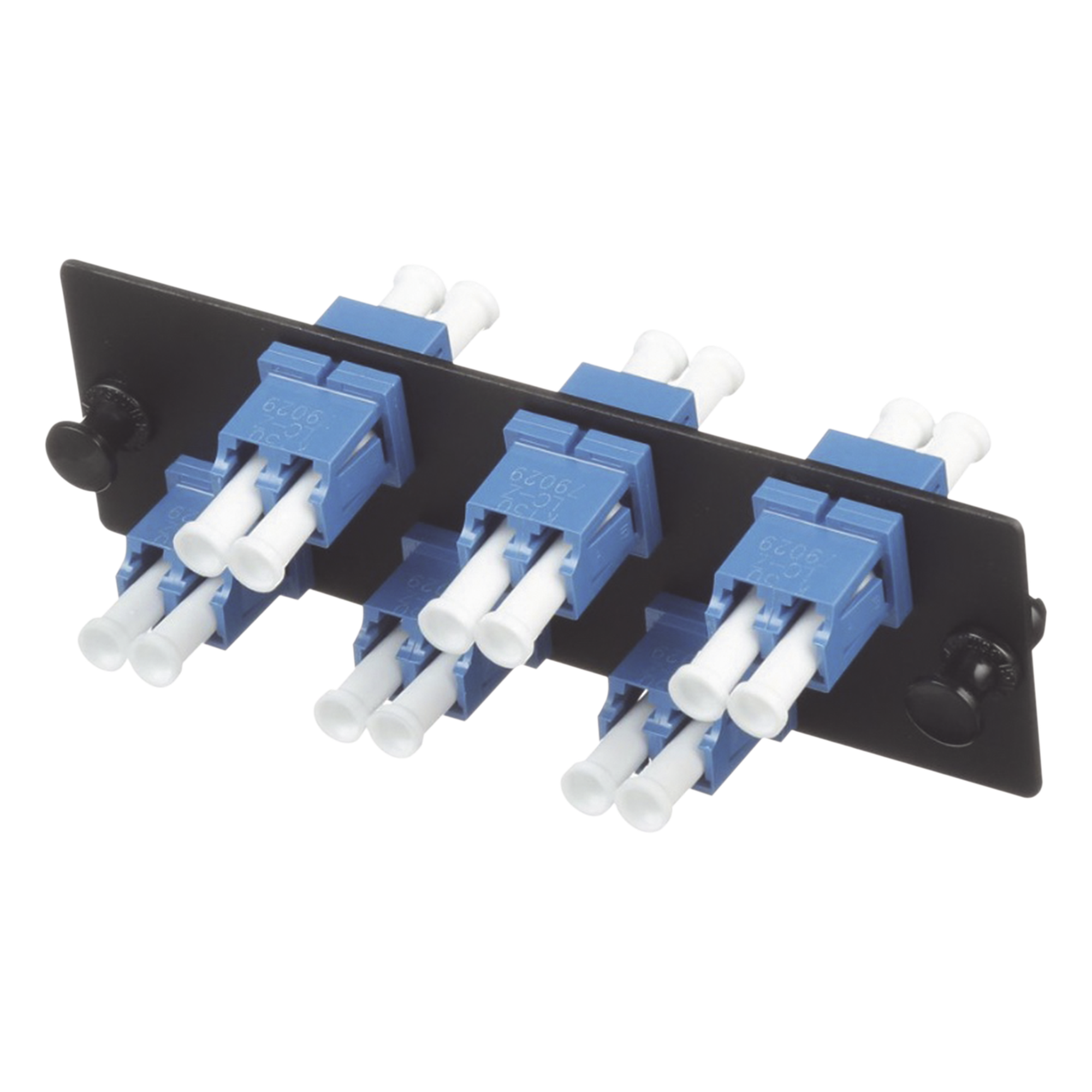 Placa Acopladora de Fibra Óptica / 12 Fibras LC Duplex / Monomodo OS1/OS2 / Zirconia Cerámica / Color Azul — PANDUIT · SKU FAP6WBUDLCZ