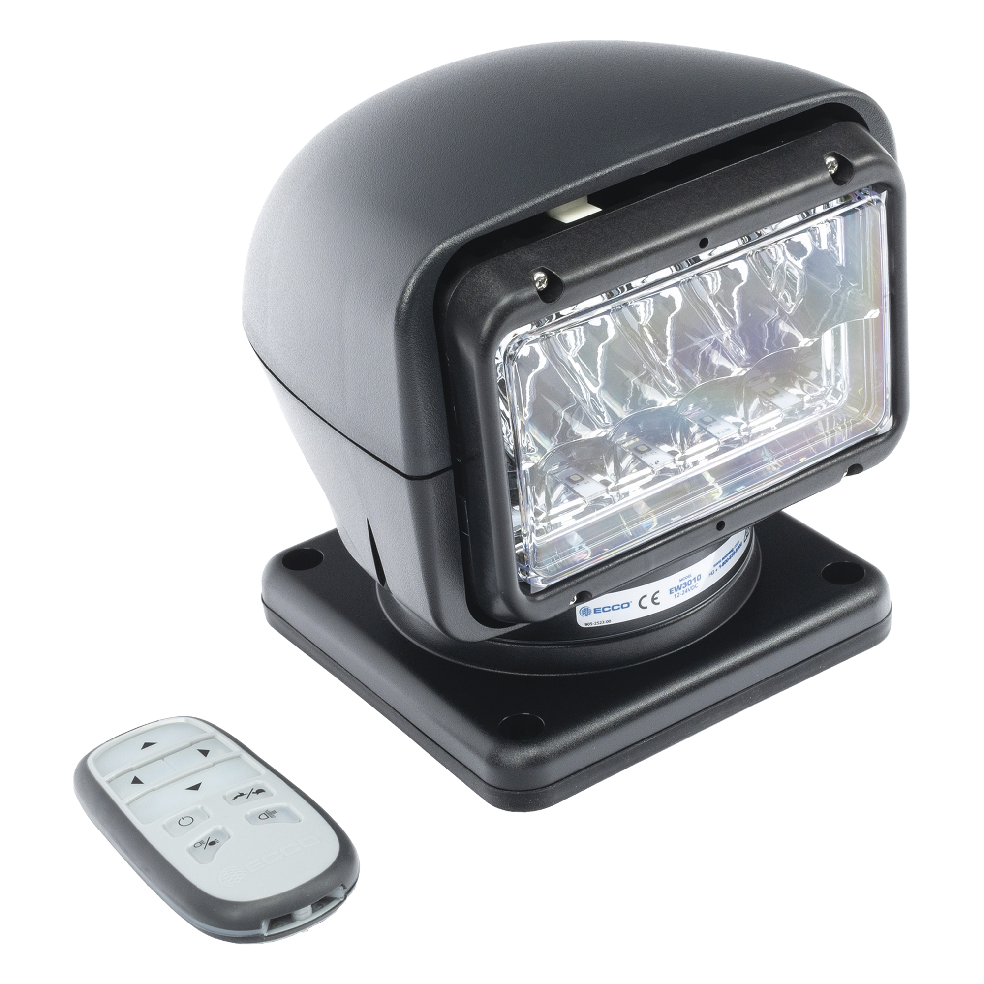 Faro Buscador / 7040 Lúmenes / Rotación 360° / Inclinación 90° / IP68 / 12-24 VCC / Uso Rudo — ECCO · SKU EW-3010