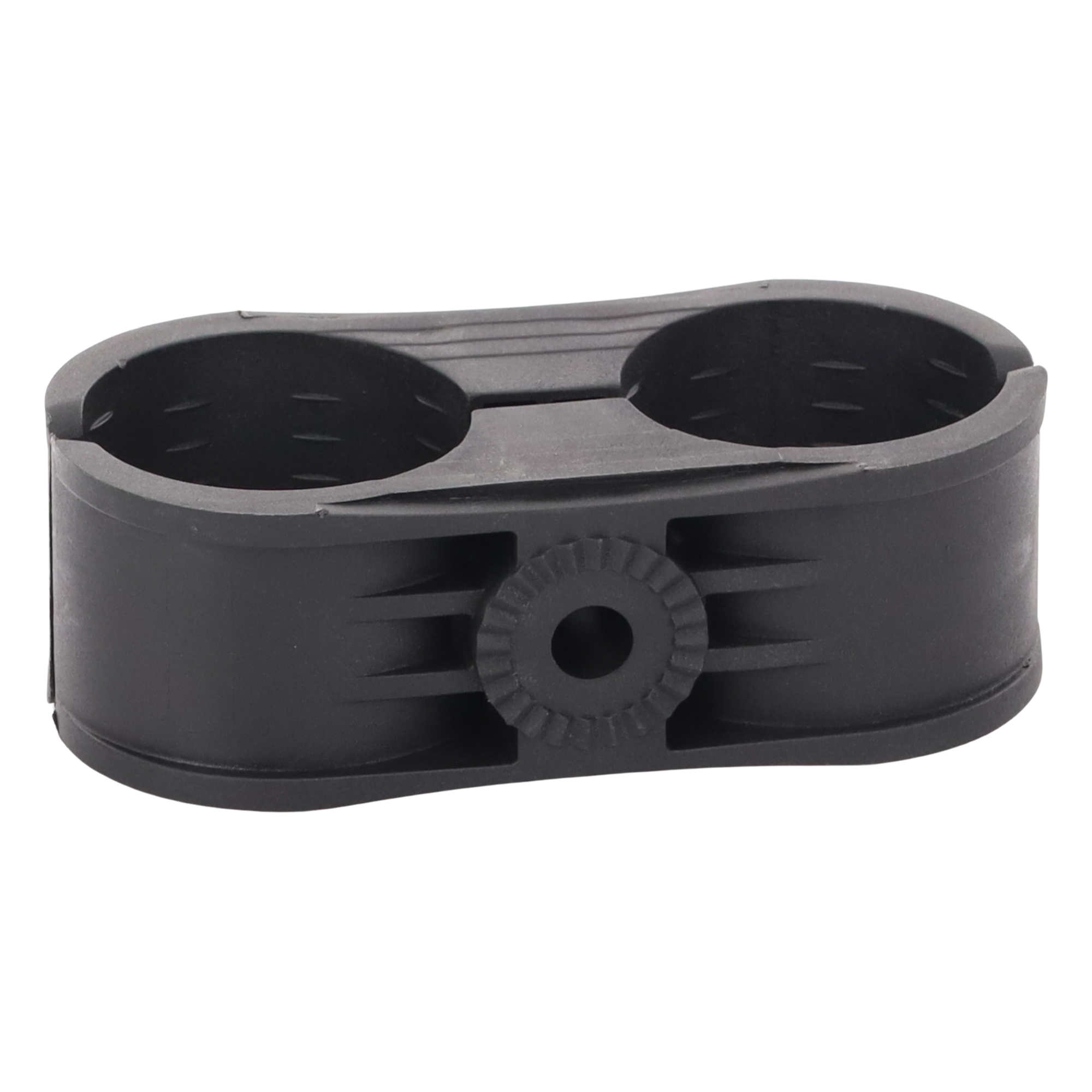 Sujetador Plástico para Cable Coaxial / Doble / 1-5/8" a 2" (51 mm) / Varilla Roscada 3/8" o M10 / Paquete de 10 Piezas