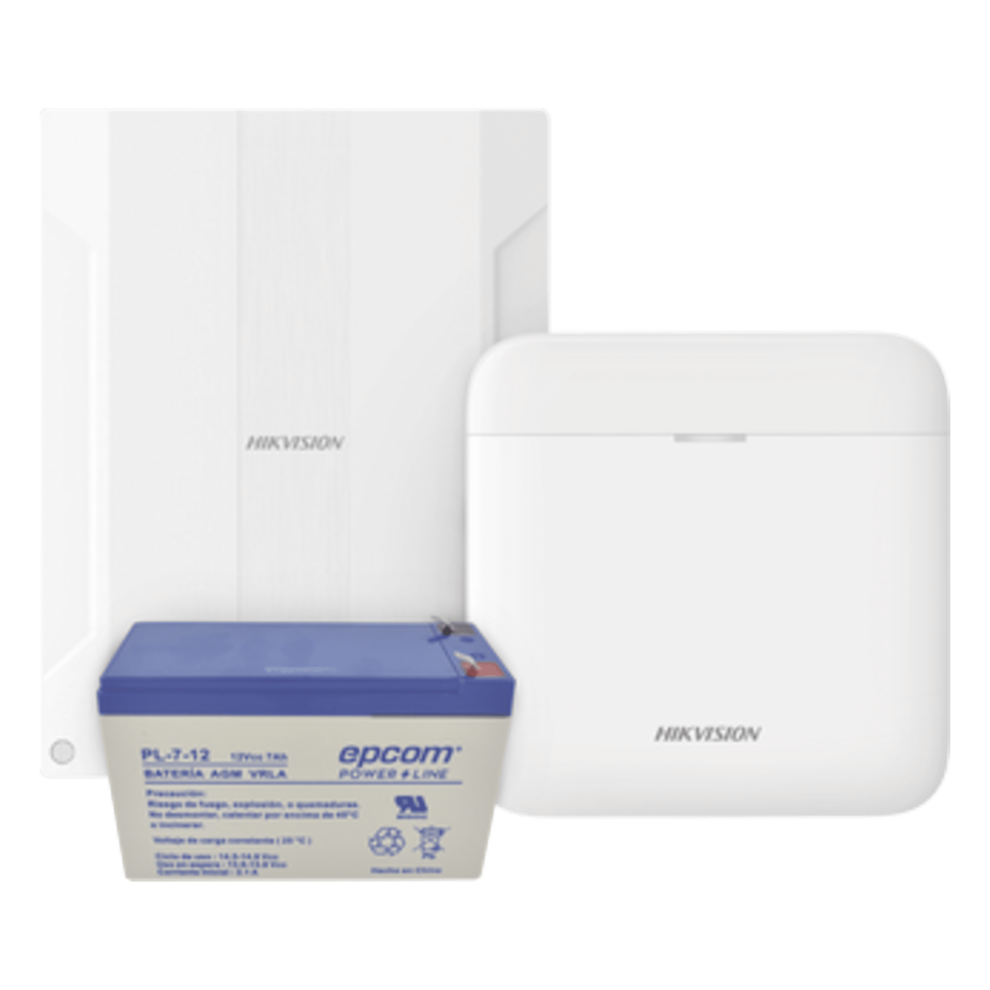 Kit de Alarma Inalámbrica / Conversión de 16 Zonas Cableadas / Comunicación 3G/4G Dual SIM / 48 Zonas Totales / Batería de Respaldo 12V 7Ah / Cifrado AES-128 — HIKVISION · SKU DSPWA48KS/EXP