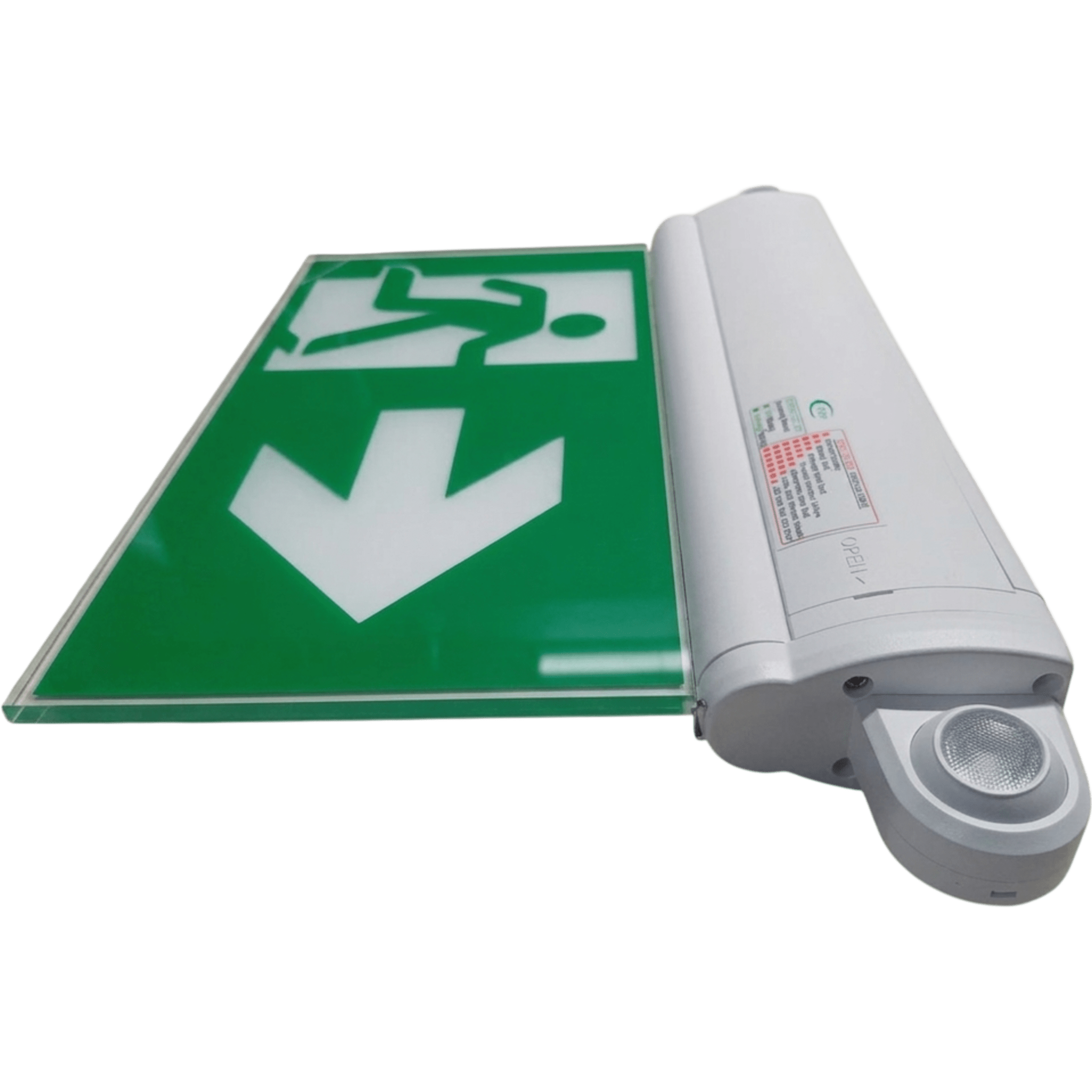 Letrero de Salida con Luz de Emergencia / Borde Iluminado LED / Pictograma Intercambiable 150 mm / Montaje Múltiple / Autonomía 2 Horas / 460 Lúmenes