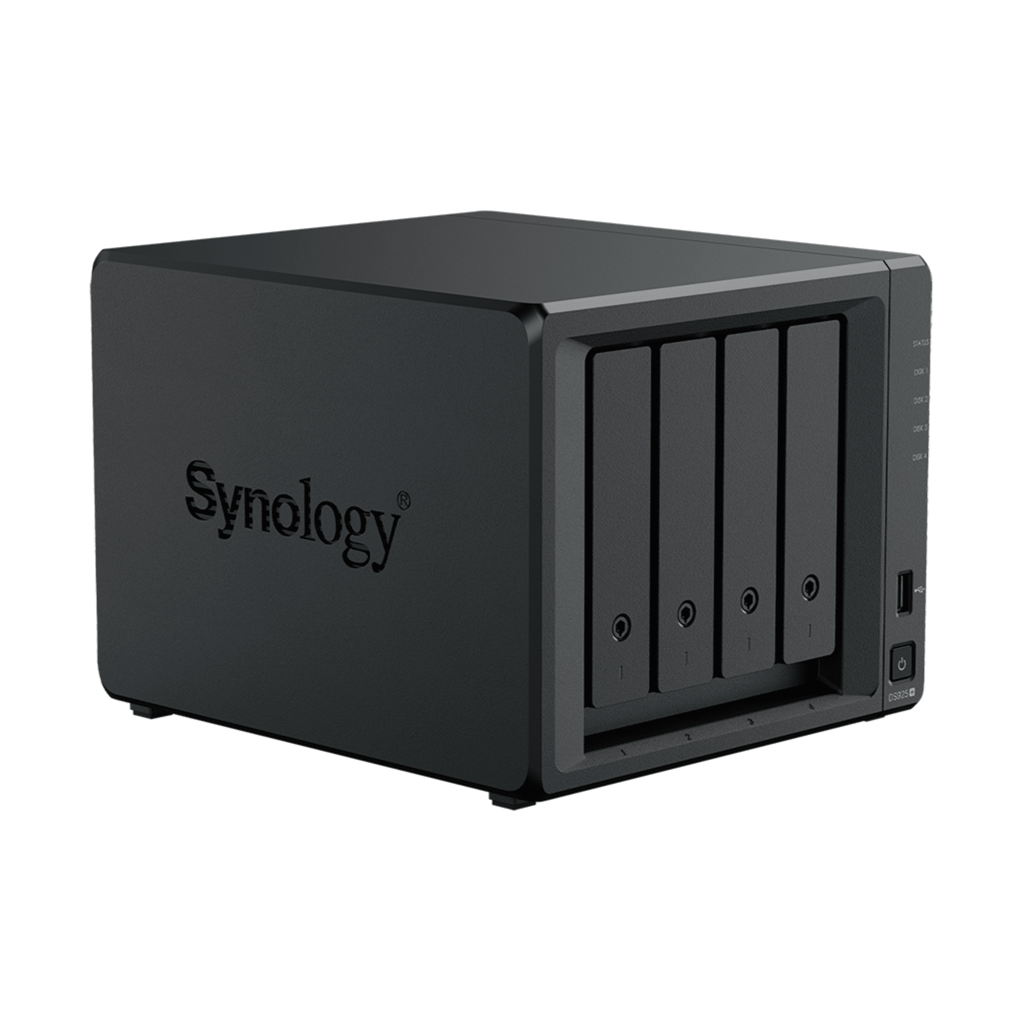 NAS DiskStation DS925+ | 4 Bahías | Expandible a 9 Bahías | 2 Puertos 2.5GbE | 2 Ranuras M.2 NVMe | AMD Ryzen V1500B | 4 GB DDR4 ECC | Hasta 565 MB/s Escritura Secuencial | Compatible con RAID | Synology DSM.