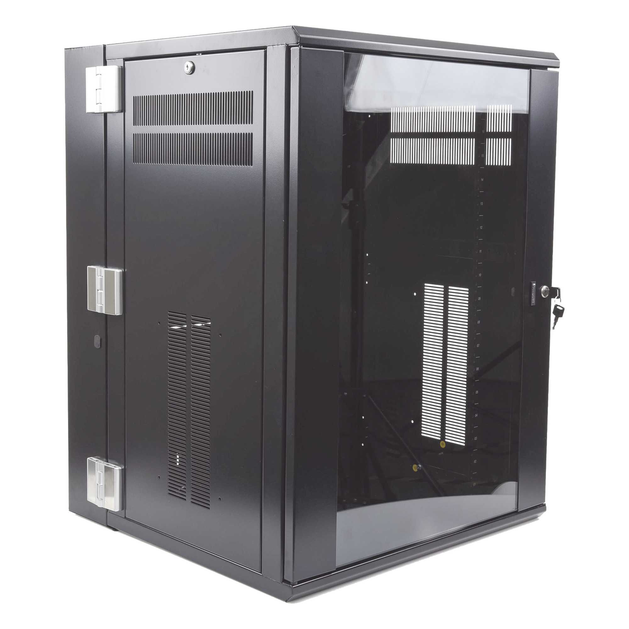 Gabinete de Montaje en Pared / 19in / 18 UR / 635mm (2.08ft) Profundidad / Ventana de Seguridad / 300 lb (136.1 kg) Carga / Acero Negro