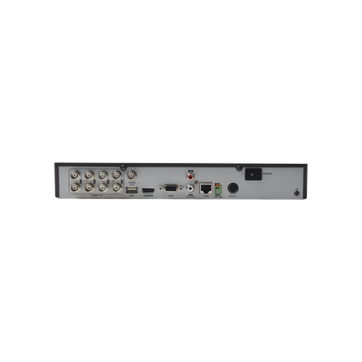 KIT TurboHD 1080p / DVR 8 Canales / 4 Cámaras Bala (exterior 2.8 mm) / 4 Cámaras Eyeball (exterior 2.8 mm) / Transceptores / Conectores / Fuente de Poder Profesional hasta 15 Vcc para Largas Distancias