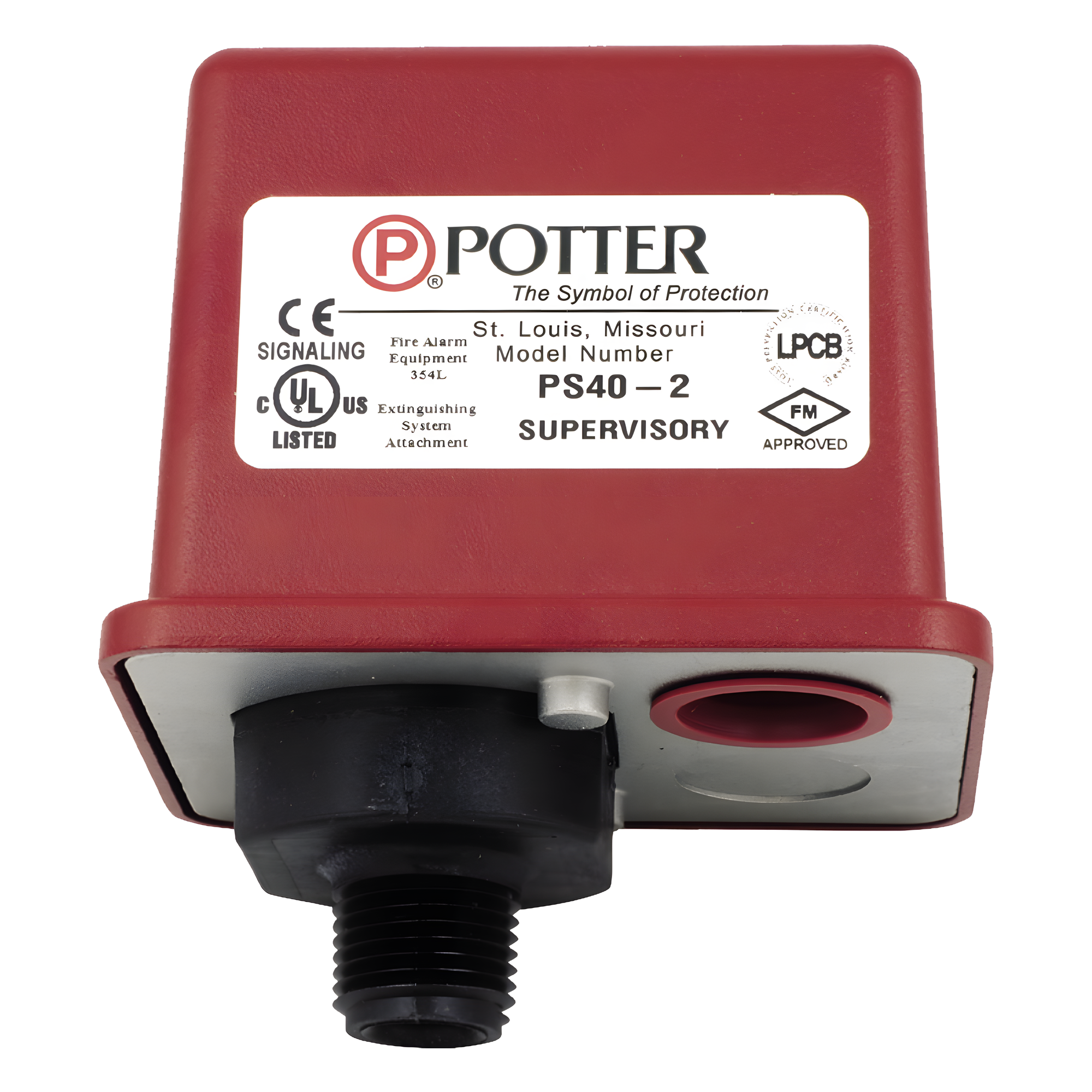 Supervisor de Baja Presión / 4-15 PSI (0.27-1.03 Bar) / 1 o 2 Interruptores / Caja No Conductora / Conexión No Corrosiva — POTTER · SKU PS101A