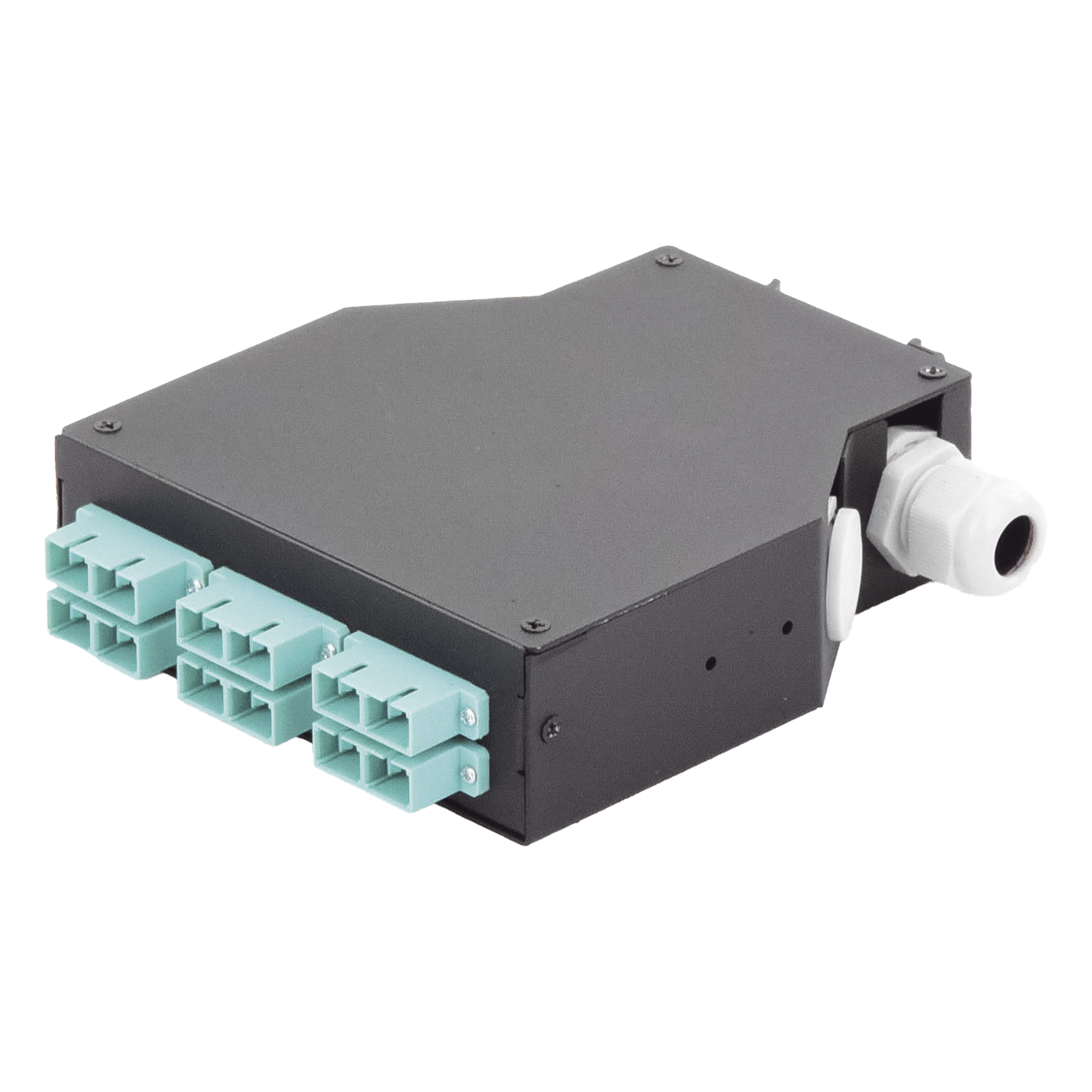 Distribuidor de Fibra Óptica / Riel DIN / 6 Acopladores SC/UPC / Multimodo / 24 Fusiones / 0.13 x 0.41 x 0.47 ft
