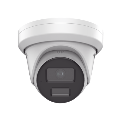 Turret IP 4 Megapixel / Lente 2.8 mm / Dual Light (40 mts IR + 40 mts Luz Blanca / DARKFIGHTER S / Microfono Integrado /  Exterior IP67 / WDR 130 dB /  4 Analíticos: AcuSense, Deteccion Facial, Conteo de Personas por Cruce y Zona