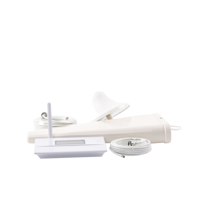 Amplificador de Señal Celular / Doble Banda 850 y 1900 MHz / Ganancia 70 dB / Cobertura 600 m² / 2G y 3G / Kit Completo