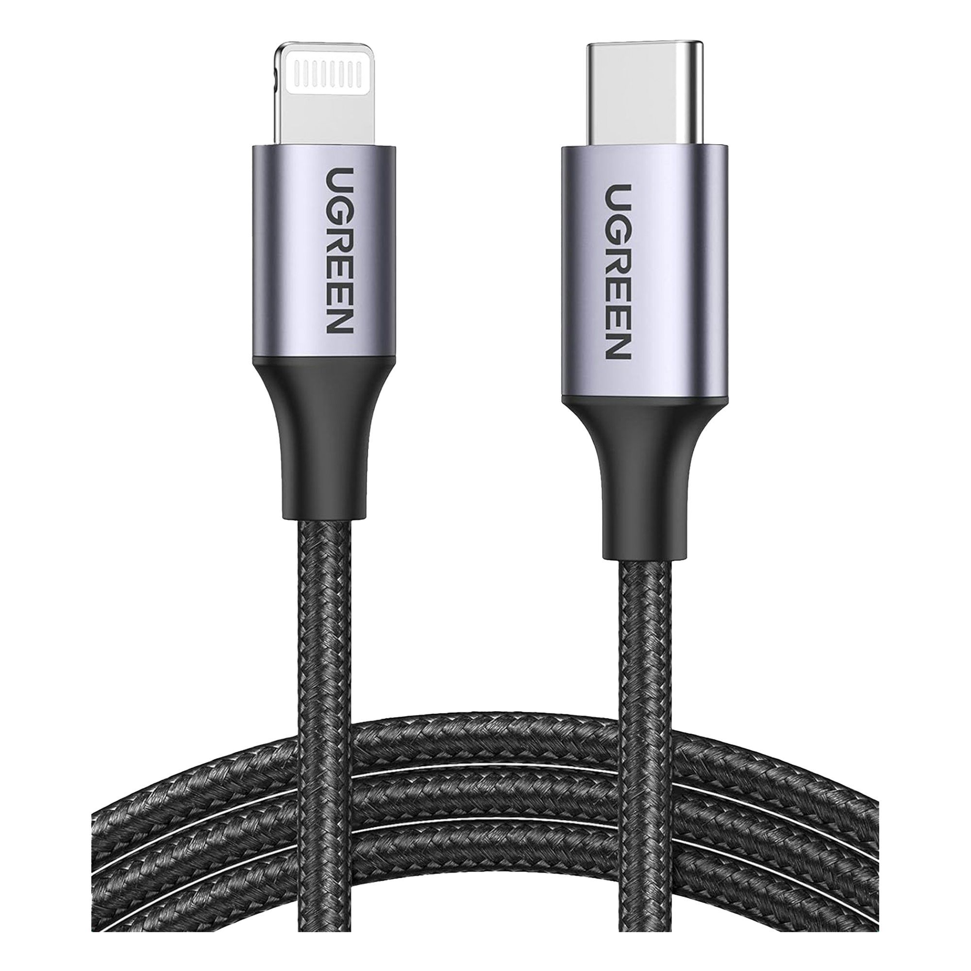 Cable USB-C a Lightning / 2 m (6.56 ft) / Certificado MFi / Carga Rápida 60W / 480 Mbps / Nylon Trenzado / Aluminio — UGREEN · SKU 60761
