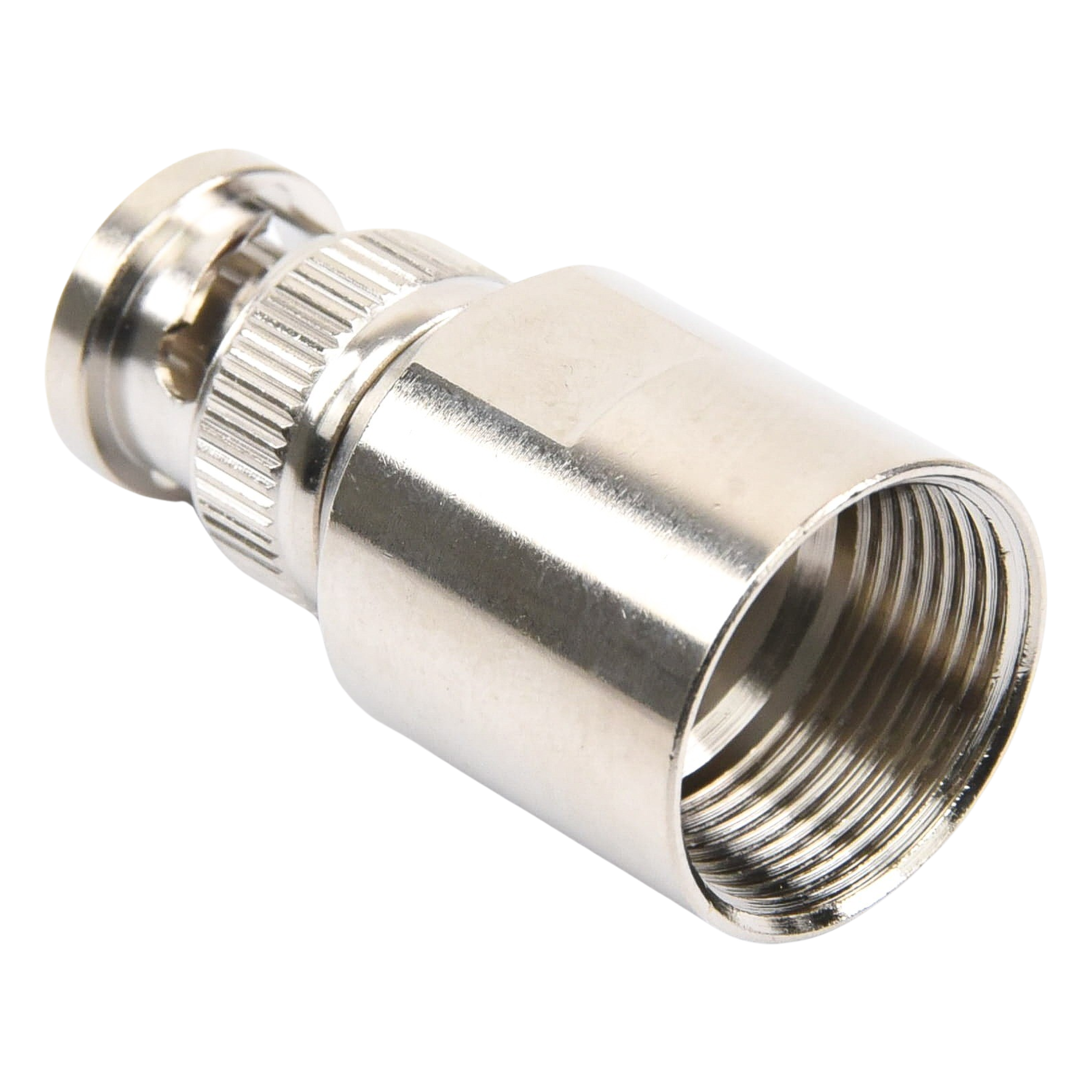 Conector BNC Macho / Rosca Precisa / Cables RG-8/U, RG-213/U, RG-214 / AWG-11/13 / Cuerpo Bronce Niquelado / Contacto Oro