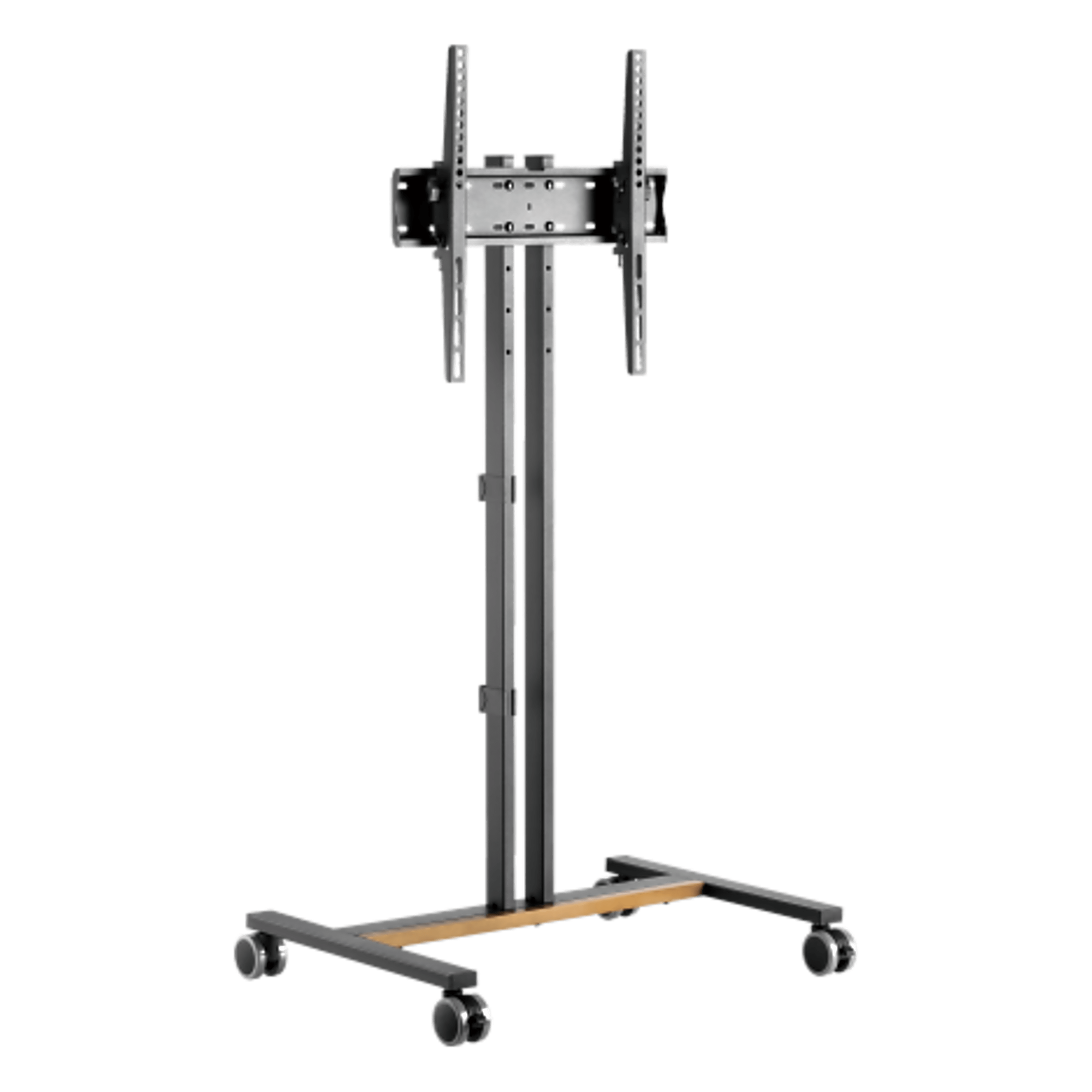 Soporte Móvil para TV / Hasta 55 Pulgadas / Carga 35 kg (77 lbs) / VESA 200x200 a 600x400 / Ruedas con Frenos / Altura Ajustable 4 Posiciones — BRATECK · SKU FS47-44T-01W