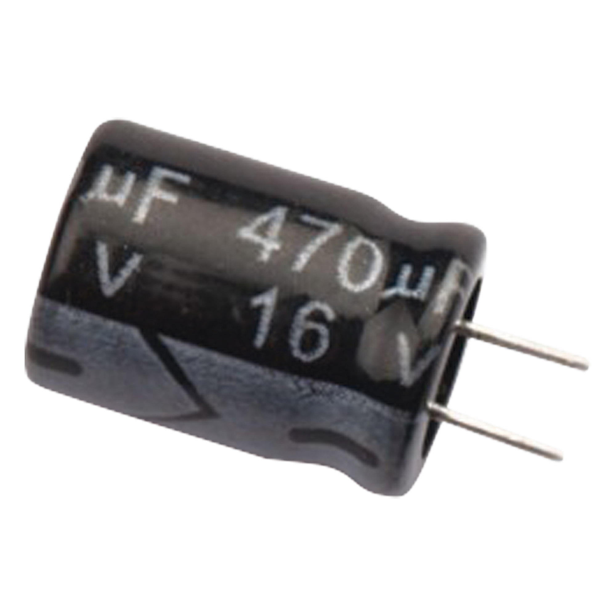 Capacitor Electrolítico de Aluminio / 470 μF / 16 Vcc / 105 °C / Radial 8.0 x 11 mm / Corriente de Rizado 305 mA RMS — SYSCOM · SKU 0470M0016V