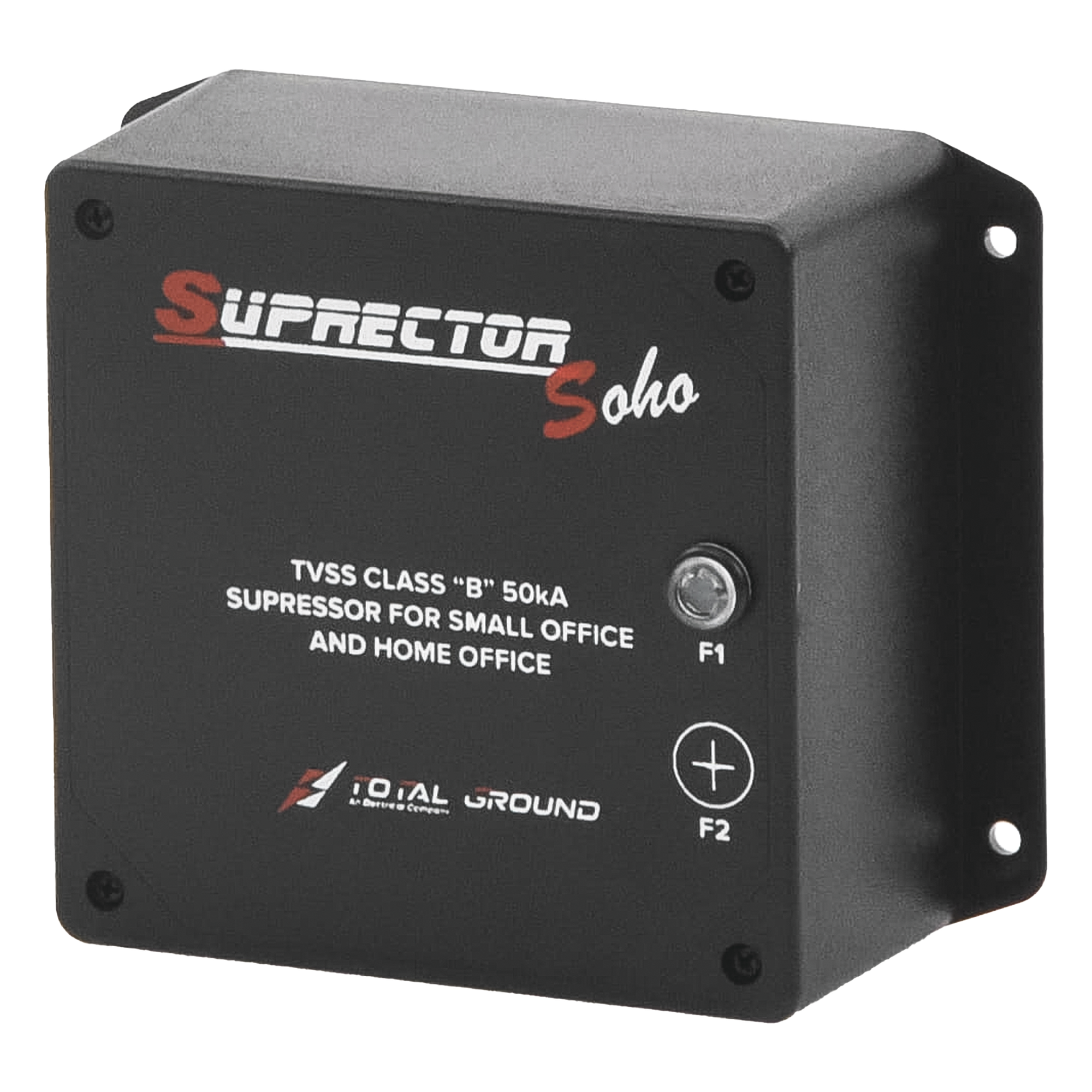 Supresor de Transientes Clase B / 1 Fase 3 Hilos / 127 Vca / 50 kA / IP64 / Diseño Interior Compacto — TOTAL GROUND · SKU SOHO1F