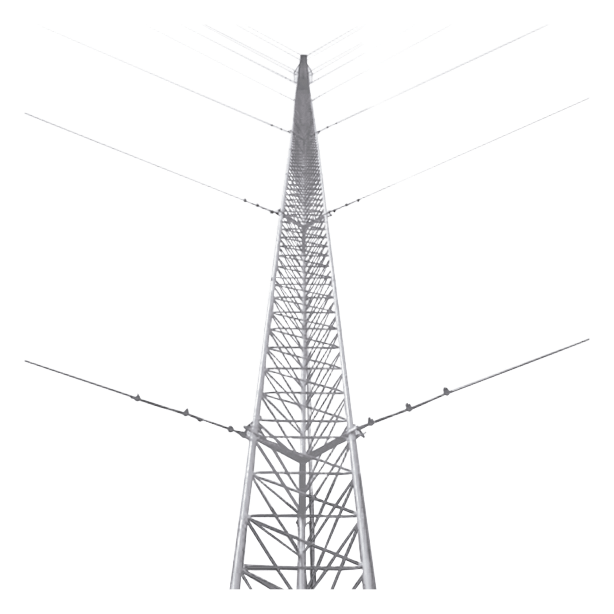 Torre Arriostrada de Piso / 30 m (98.4 ft) / Carga Axial 350 kg / Resistencia Viento 200 km/h / Galvanizado Electrolítico / 10 Tramos Modulares — SYSCOM TOWERS · SKU KTZ-35E-030