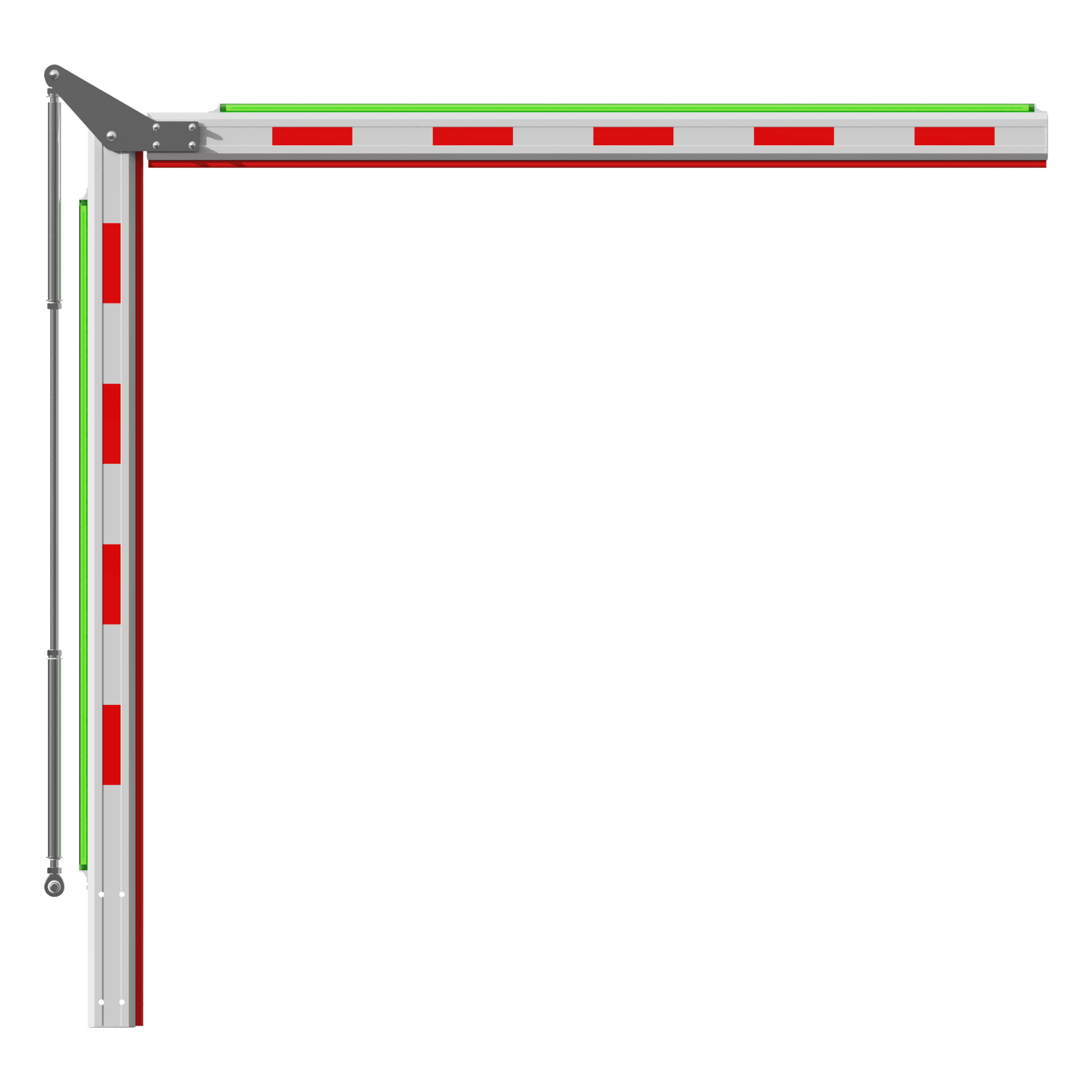 Brazo Articulado para Barrera / Altura Máxima 2.35 m (7.7 ft) / Diseño 1.5+1.5 m (4.9+4.9 ft) / Iluminación Integrada / Instalación Interior / Compatible Serie DS-TMG320 — HIKVISION · SKU 307500825