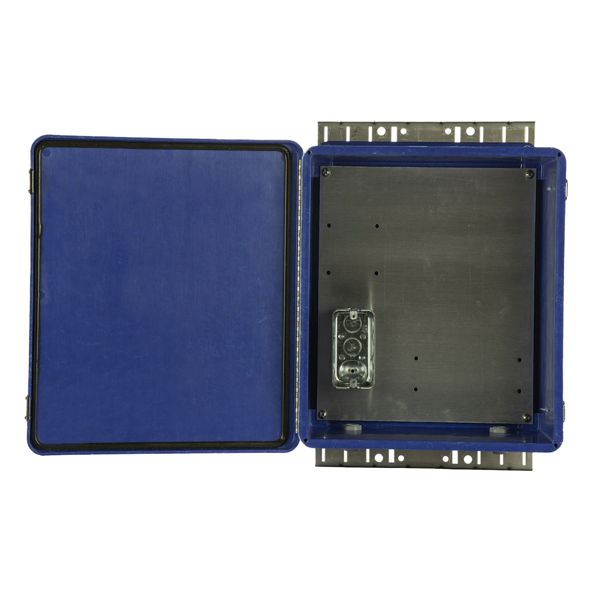 Gabinete de Seguridad para Wireless / NEMA 4X / IP66 / 356 x 305 x 152 mm (14 x 12 x 6 in) / Fibra de Vidrio y Aluminio / Montaje en Poste — PANDUIT · SKU NWSE1412B