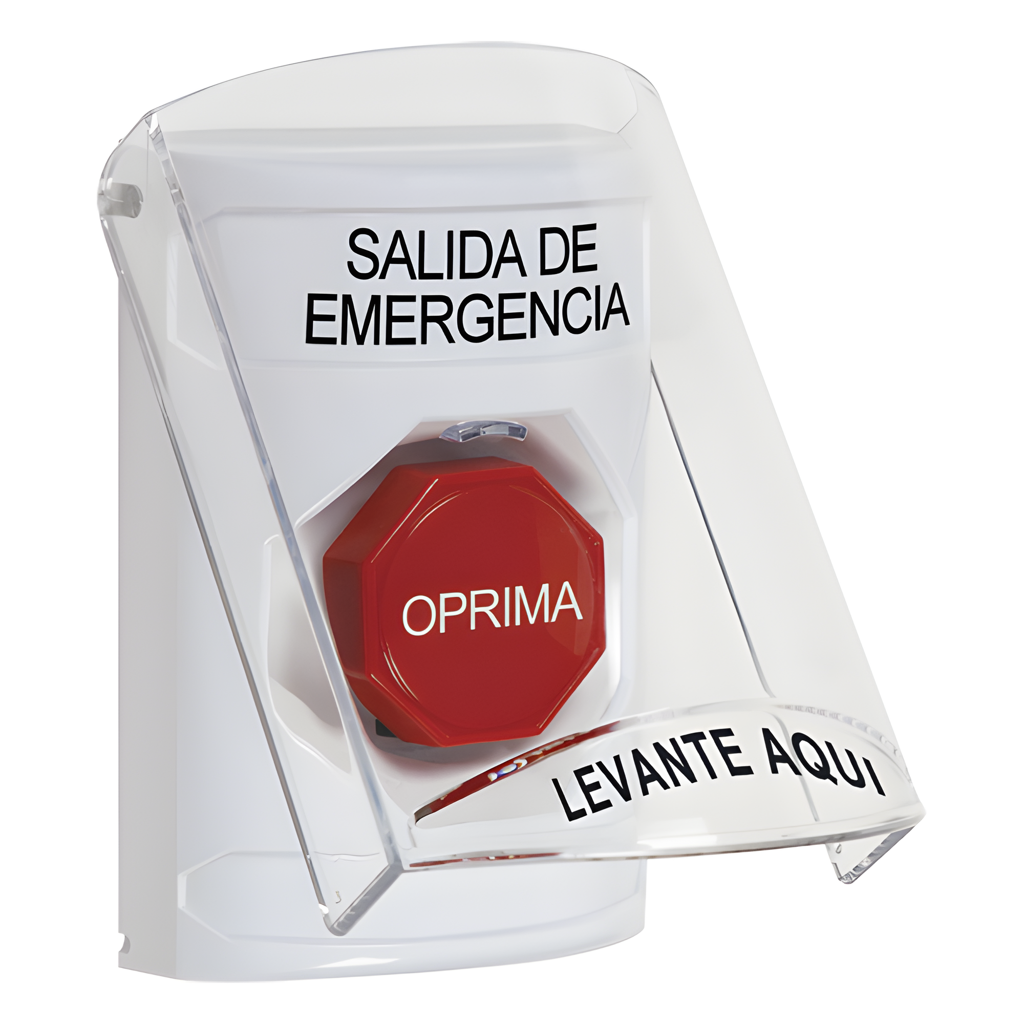 Botón de Emergencia / Texto en Español / Cubierta de Policarbonato / Restablecimiento con Llave / Rango -40 a 121°C / Sellado NEMA 3R — STI · SKU SS2322EX-ES