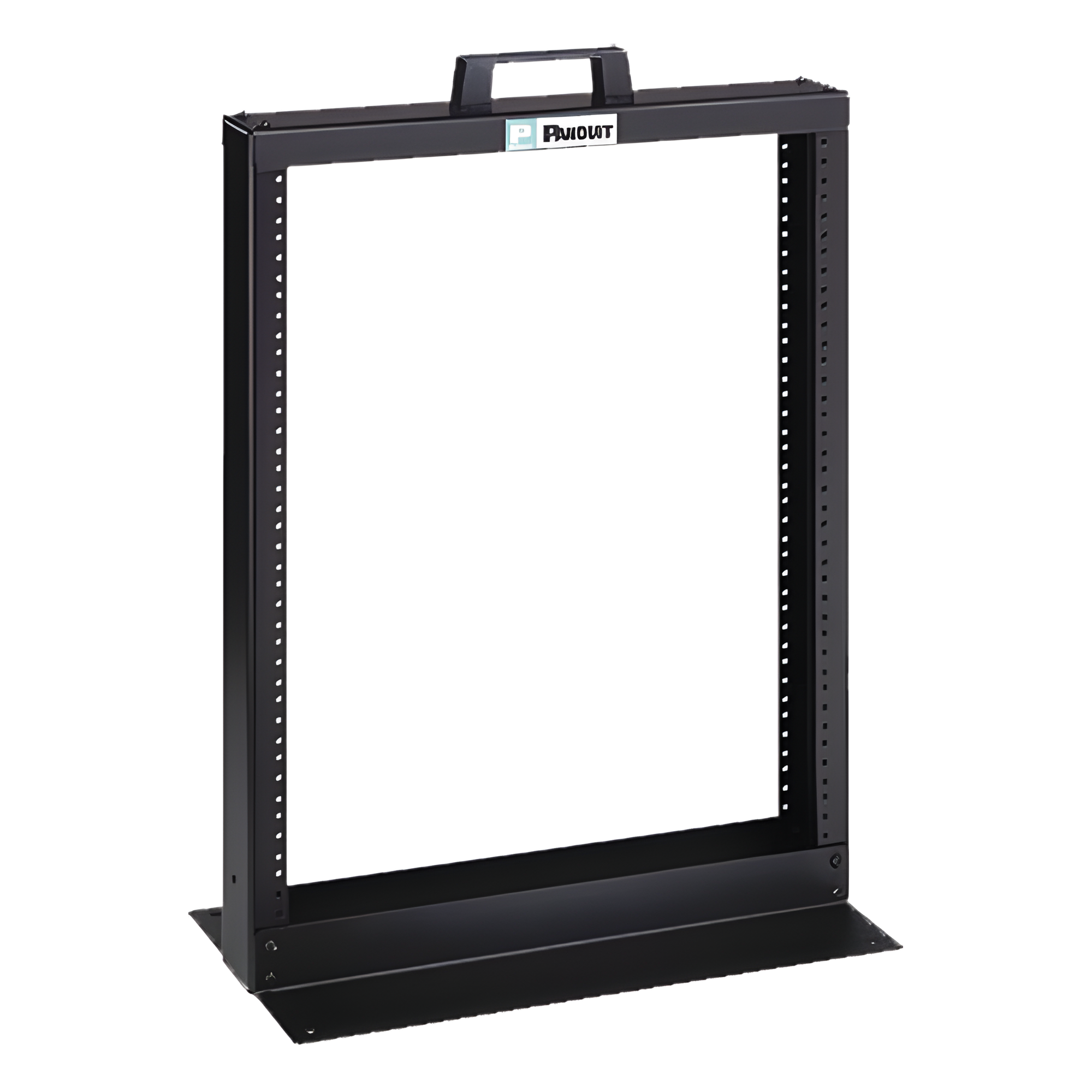 Rack de Dos Postes Estándar de 19 in, Rieles Numerados y Roscados #12-24, Fabricado en Aluminio, 13 Unidades de Rack, Color Negro