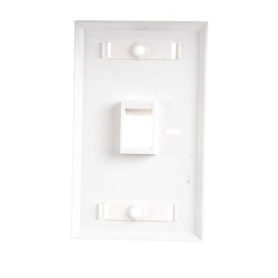 Placa de Pared de 1 Puerto, Keystone, con Espacio para Etiqueta, Color Blanco