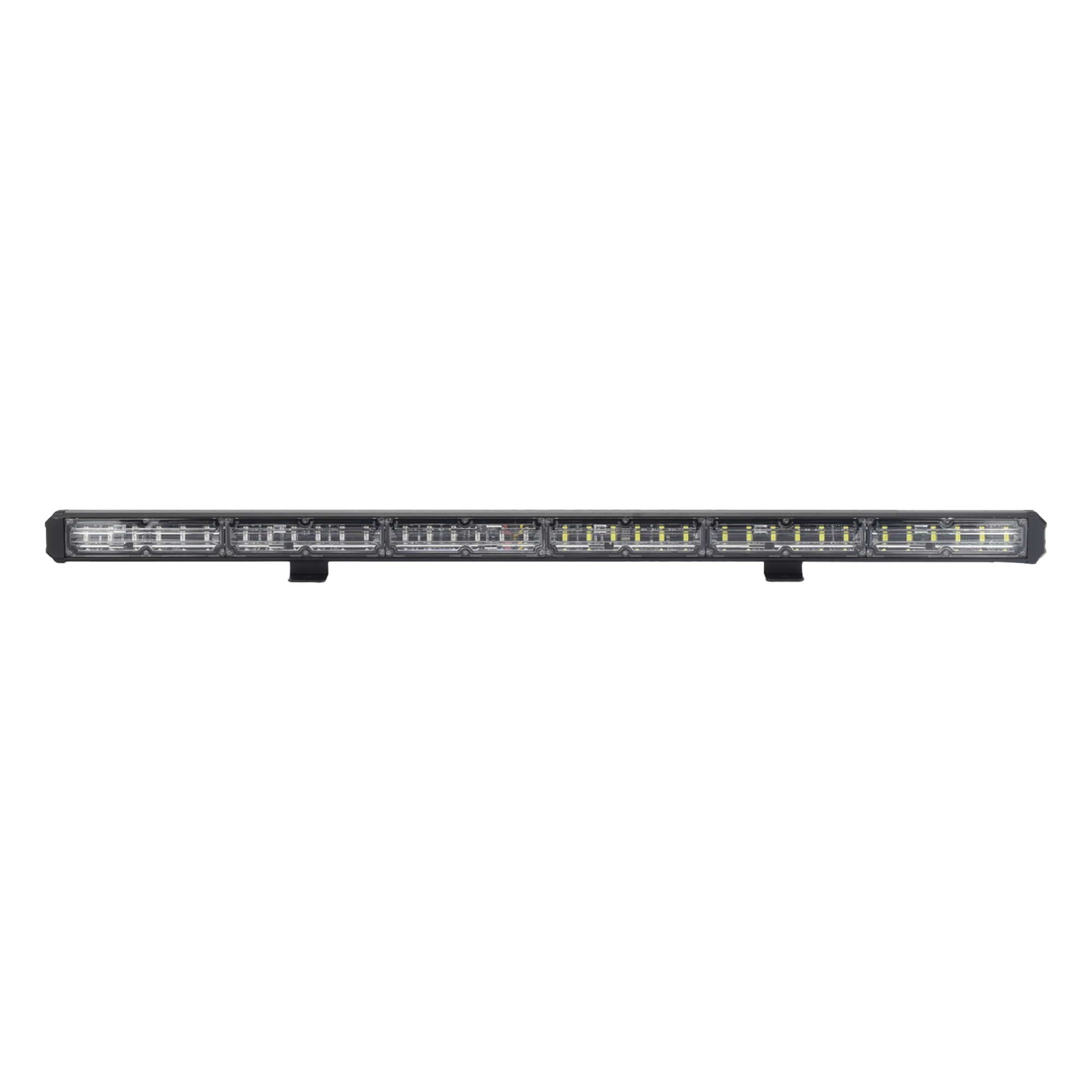 Barra de Advertencia LED / 6 Módulos / 30 Pulgadas (762 mm) / 24 LED Gen III / 18 Patrones de Destello / 10-30 VCC / Ámbar/Claro — EPCOM INDUSTRIAL SIGNALING · SKU XLT2136AW