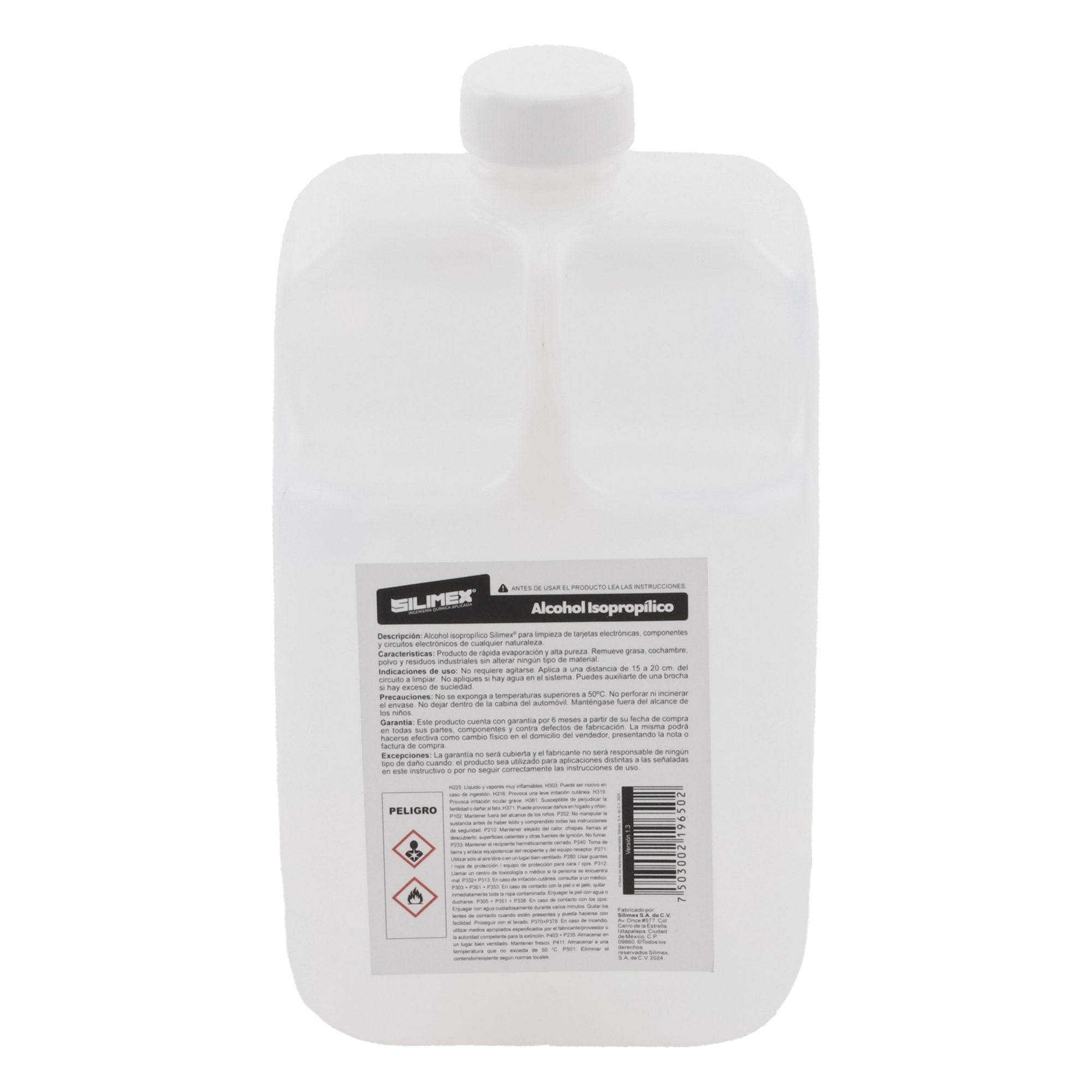 Alcohol Isopropilico para limpieza de equipos de vídeo, fibra óptica, cómputo, y equipo telefónico 1000 mL