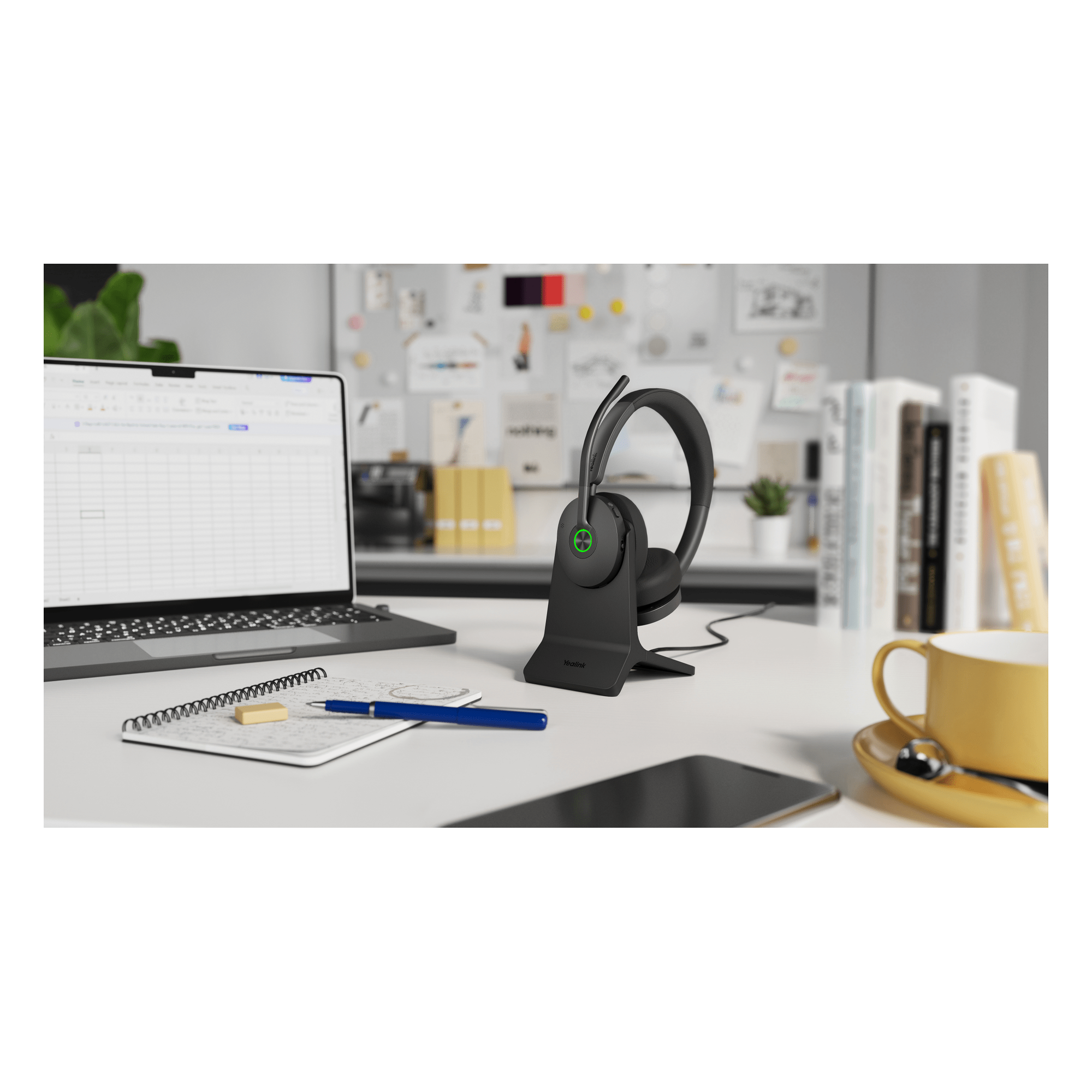 Auriculares Inalámbricos Bluetooth / Cancelación Activa de Ruido Híbrida / Bluetooth 5.3 con Adaptador USB C&A / 32 Horas de Conversación / Base de Carga
